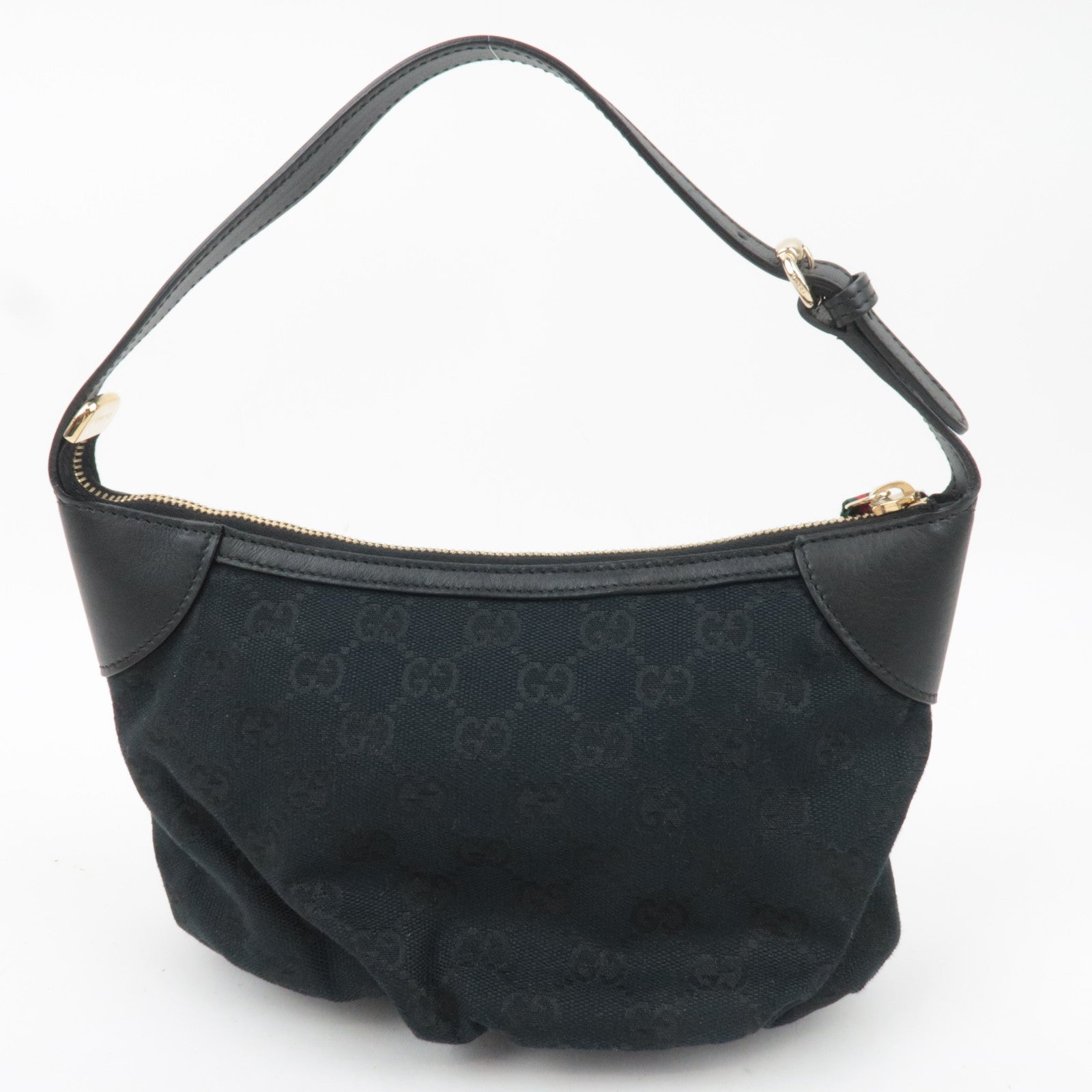 GUCCI Sherry GG Canvas Shoulder Bag Black 224093