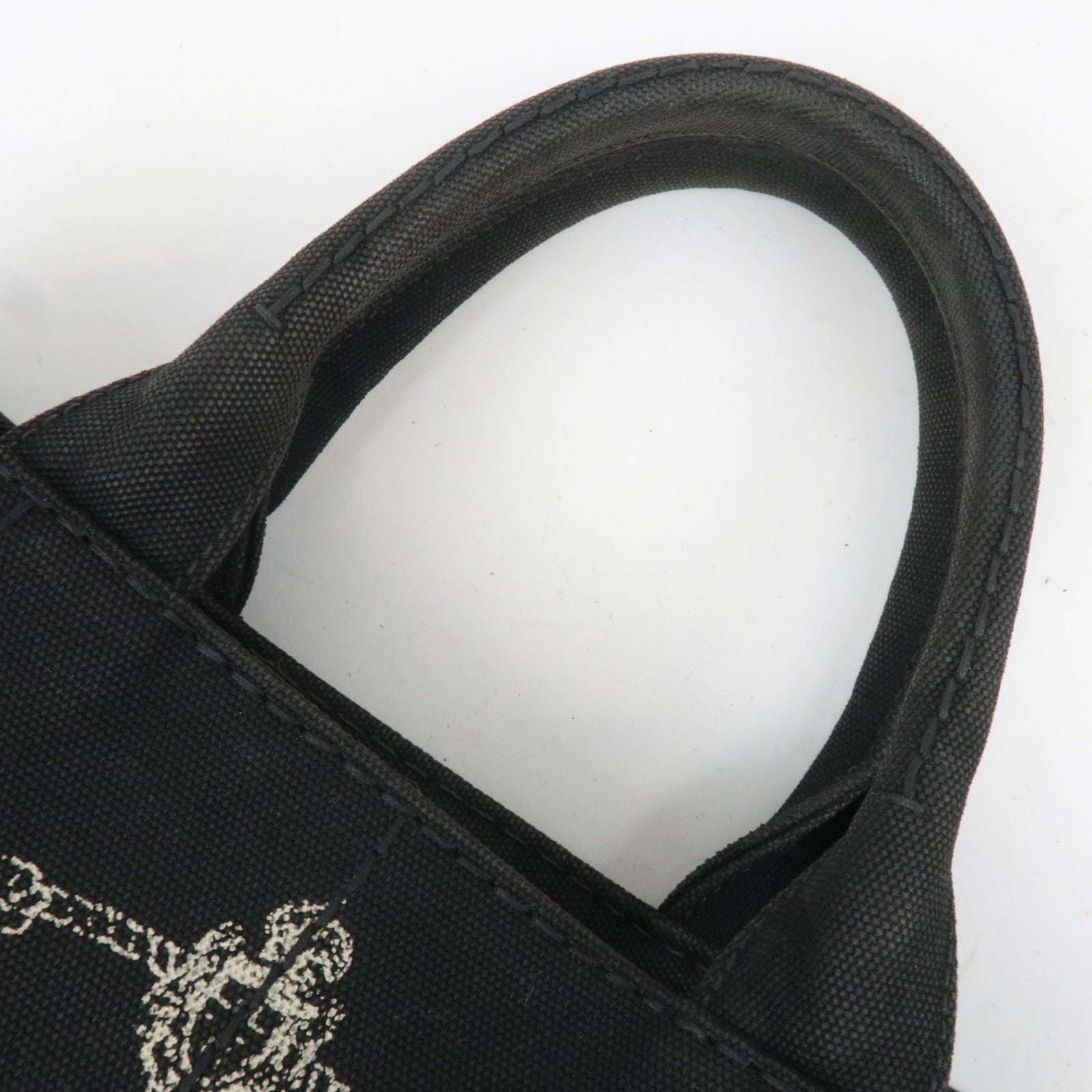 PPRADA Canapa Mini 2Way Canvas Tote Bag Black 1BG439