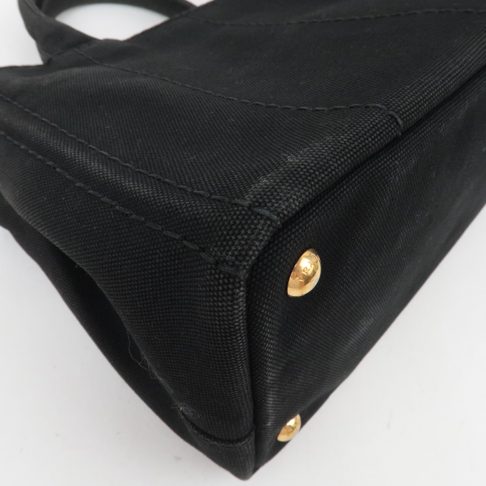 PPRADA Canapa Mini 2Way Canvas Tote Bag Black 1BG439