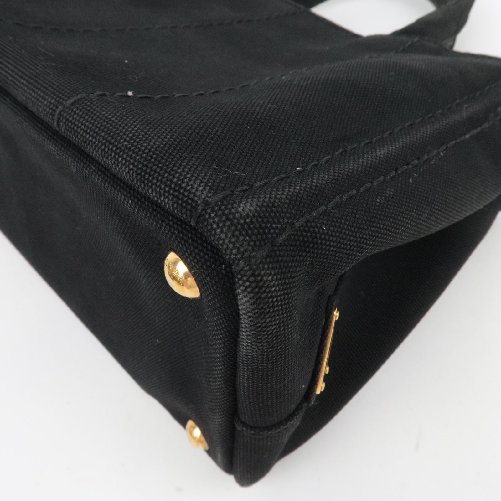 PPRADA Canapa Mini 2Way Canvas Tote Bag Black 1BG439