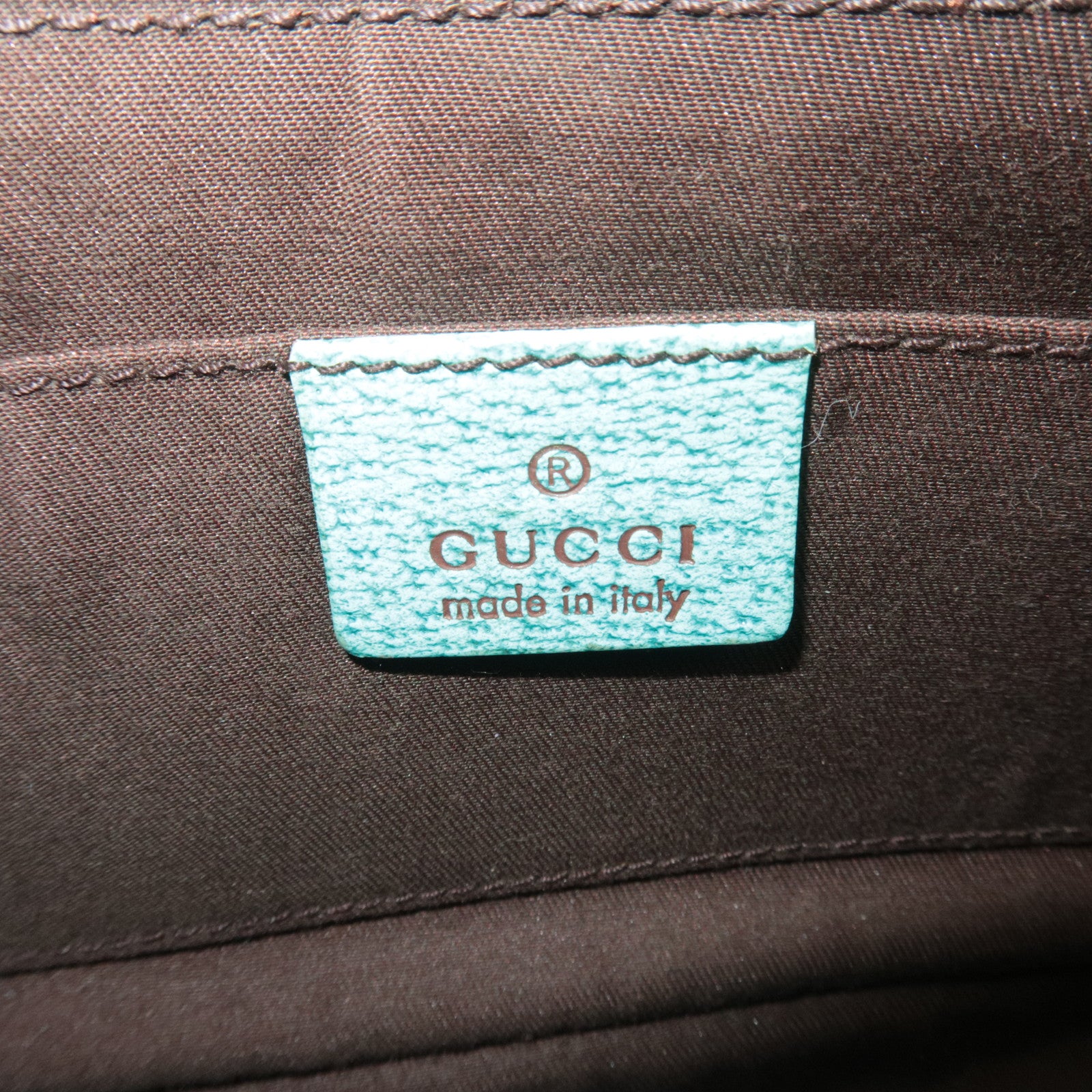 GUCCI GG Canvas Chain Small Shoulder Bag Beige Turquoise 120940