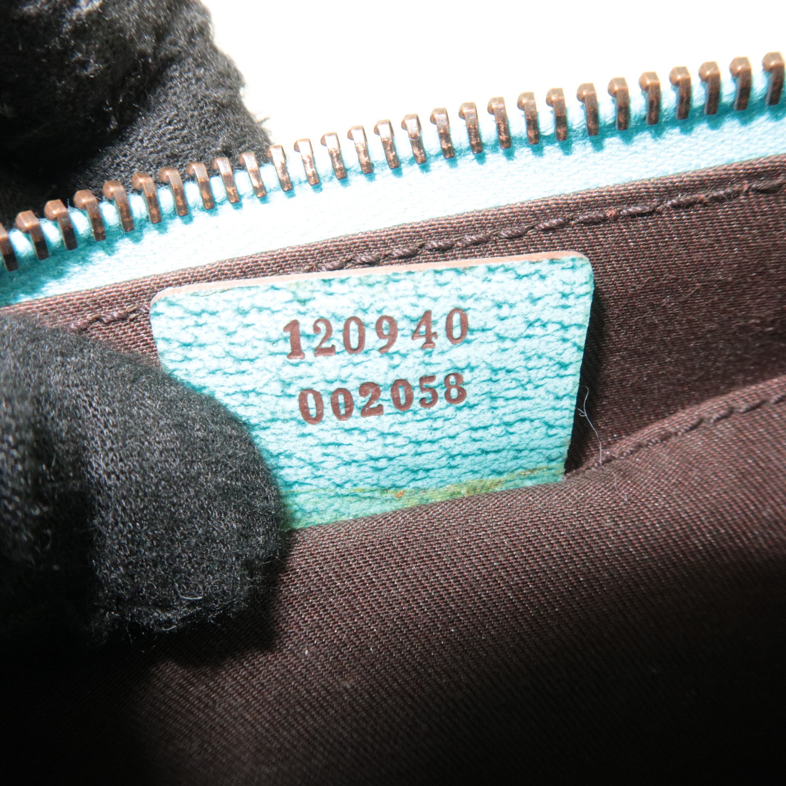 GUCCI GG Canvas Chain Small Shoulder Bag Beige Turquoise 120940