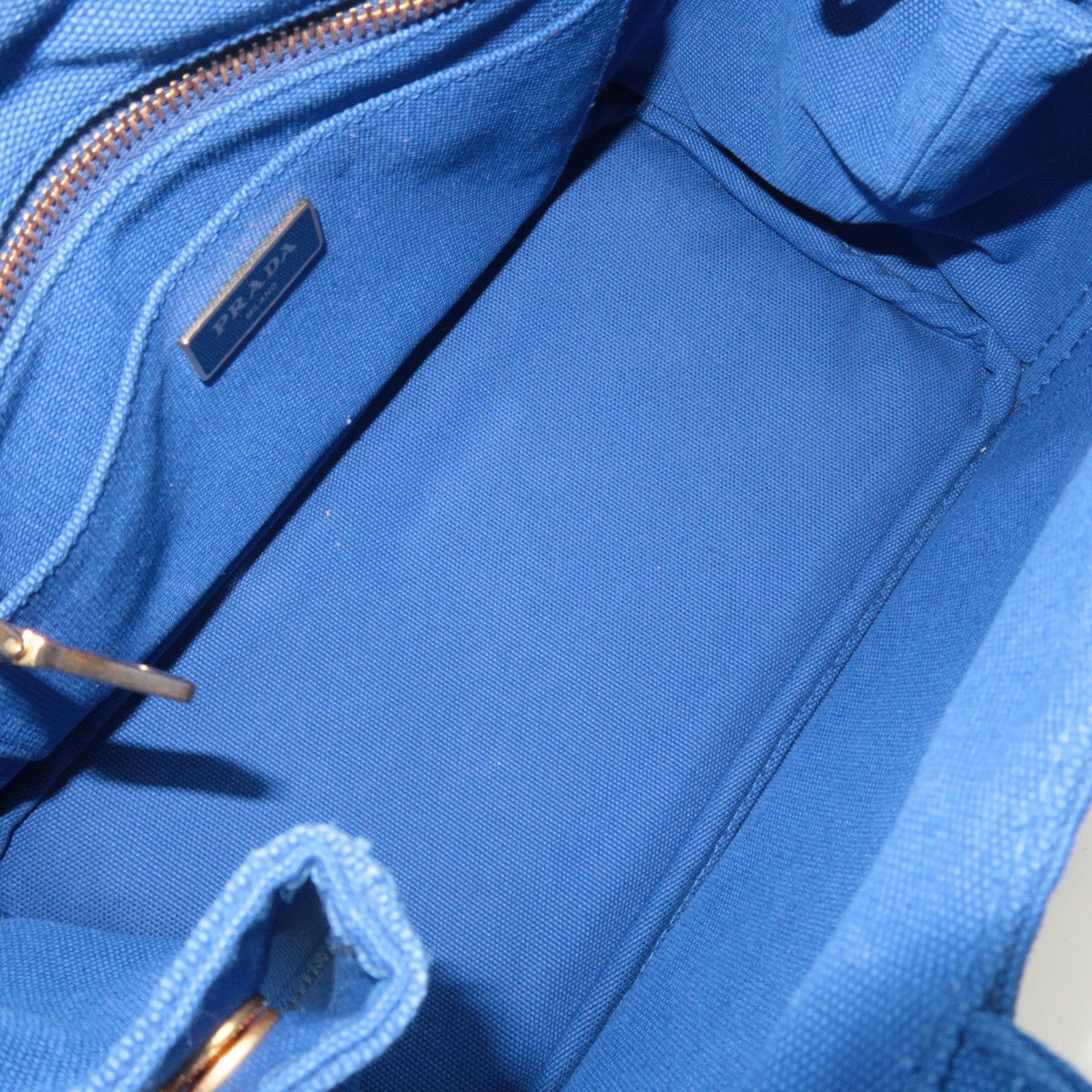 PPRADA Canapa Mini 2Way Canvas Tote Bag Blue 1BG439