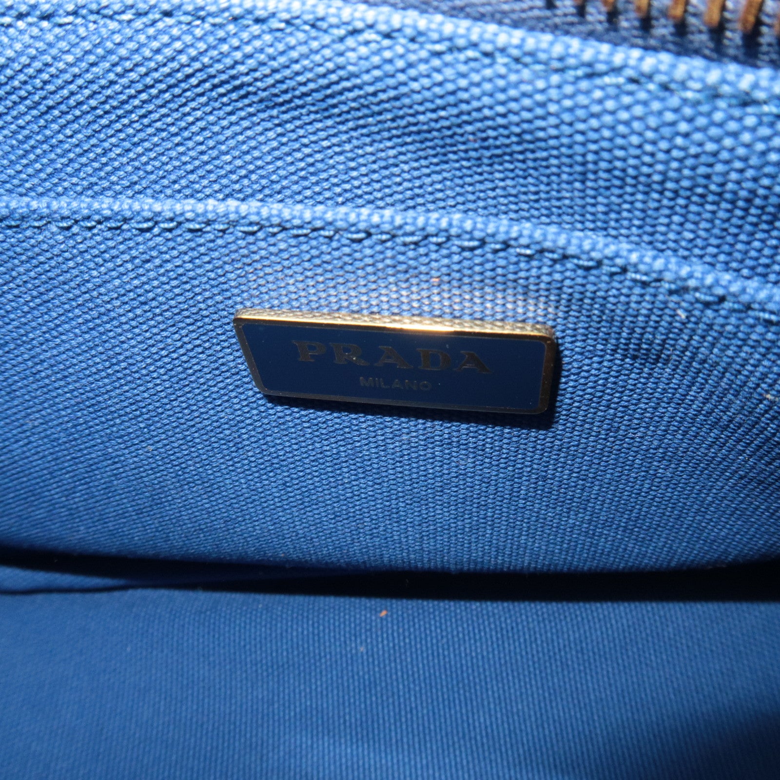 PPRADA Canapa Mini 2Way Canvas Tote Bag Blue 1BG439