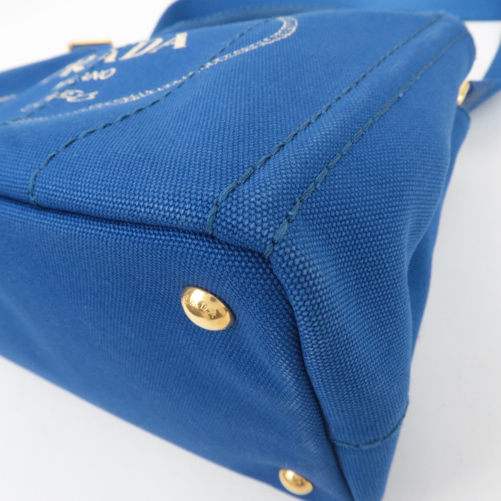 PPRADA Canapa Mini 2Way Canvas Tote Bag Blue 1BG439