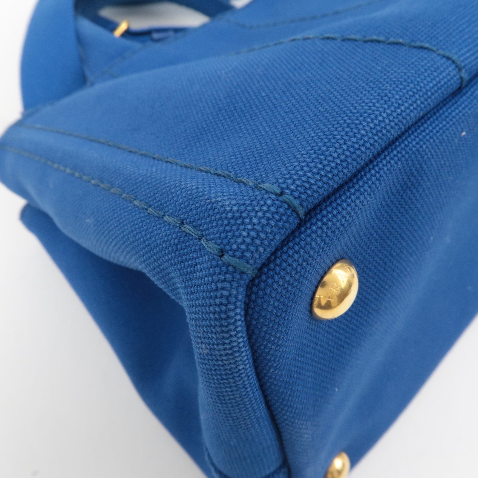 PPRADA Canapa Mini 2Way Canvas Tote Bag Blue 1BG439