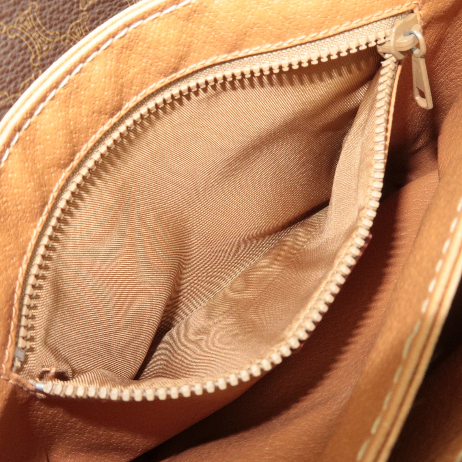 CELINE Macadam PVC Leather Shoulder Bag Brown