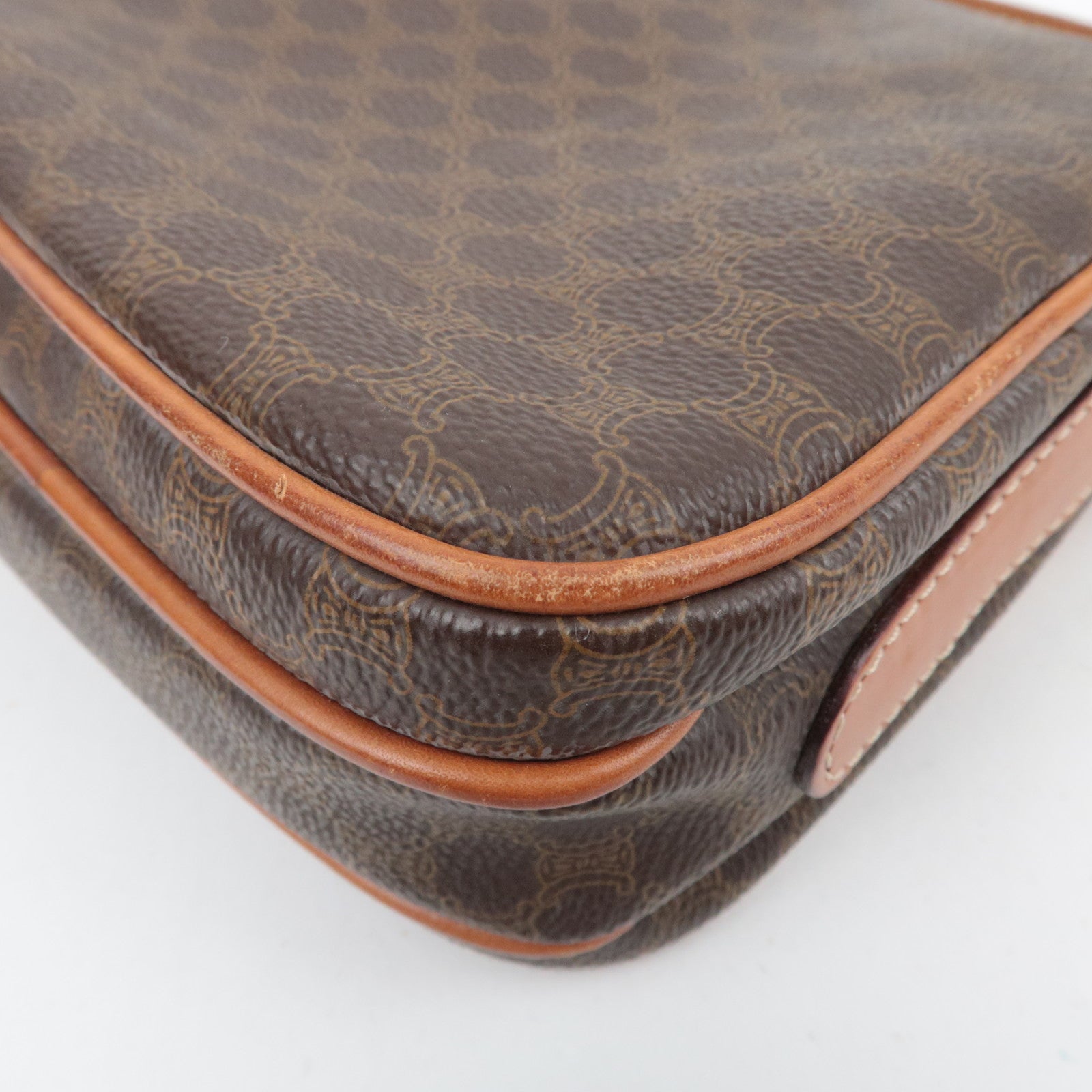 CELINE Macadam PVC Leather Shoulder Bag Brown