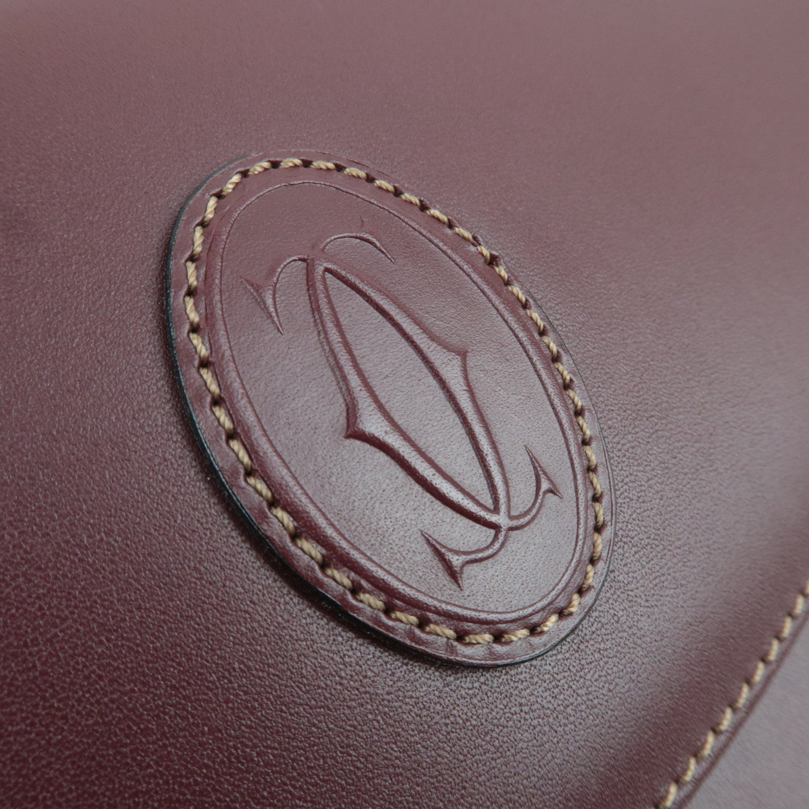 Cartier Must Line Leather Shoulder Bag Bordeaux