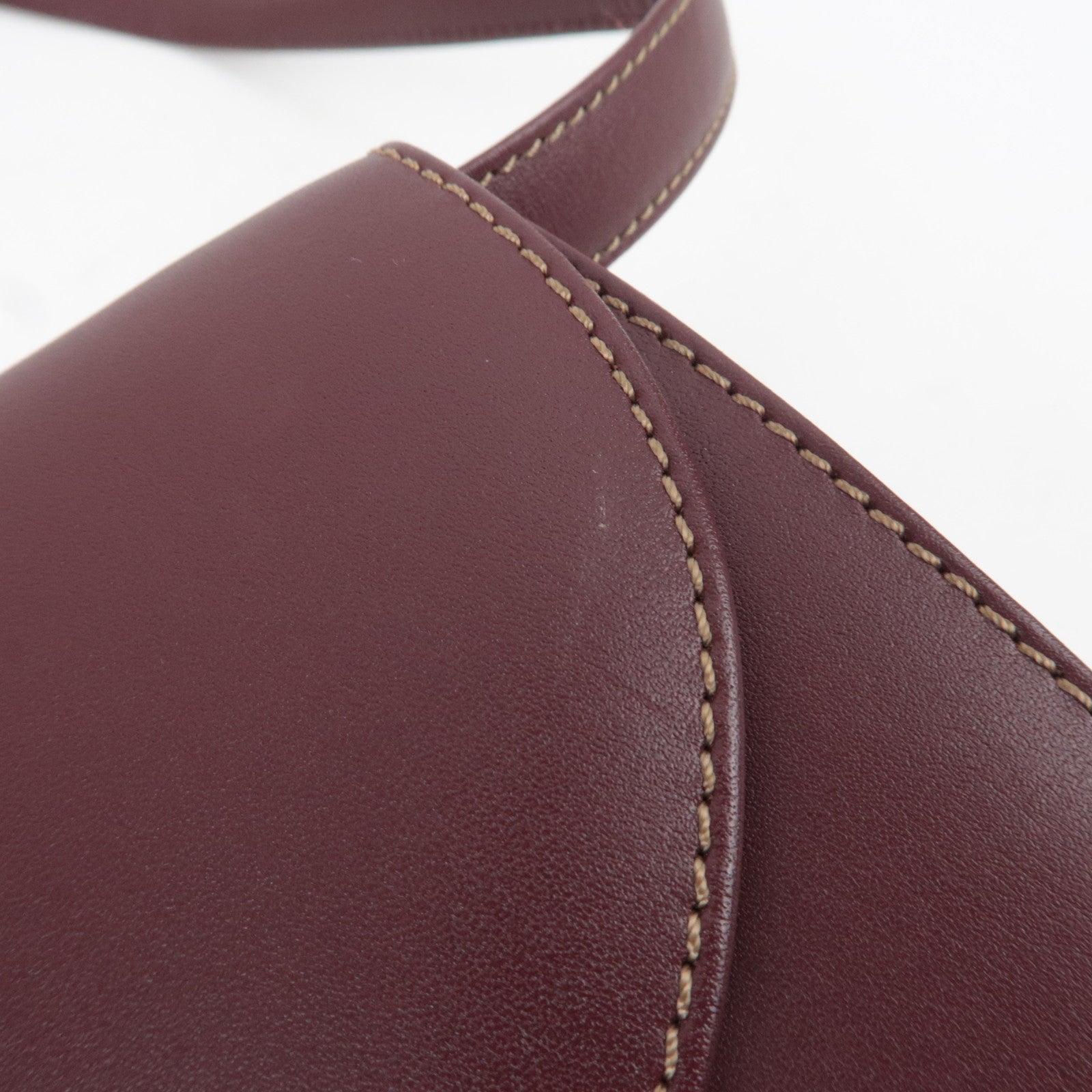 Cartier Must Line Leather Shoulder Bag Bordeaux