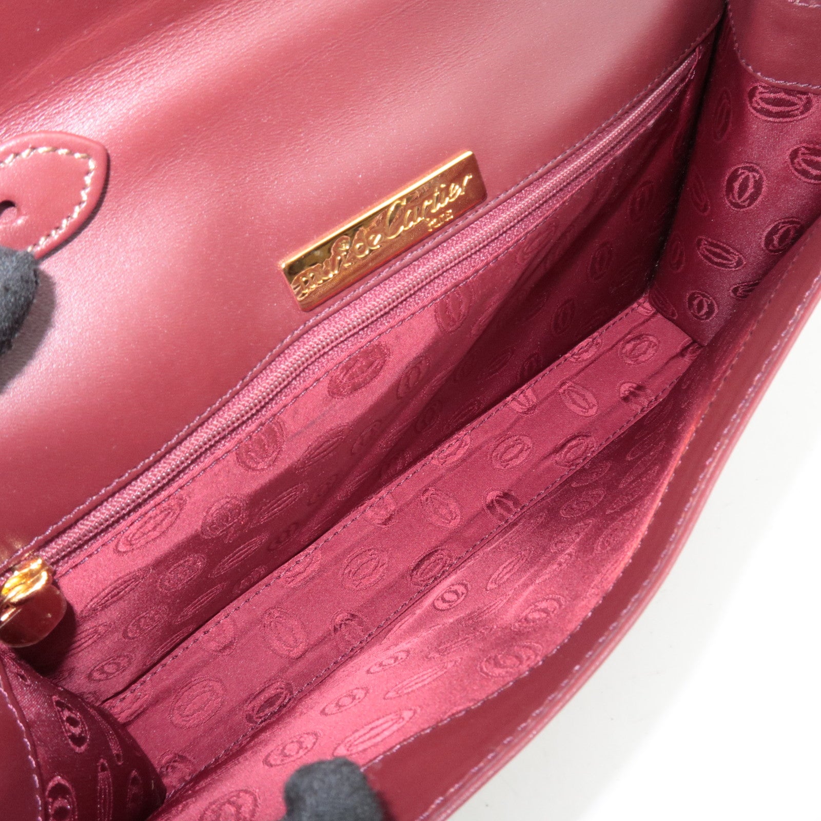 Cartier Must Line Leather Shoulder Bag Bordeaux