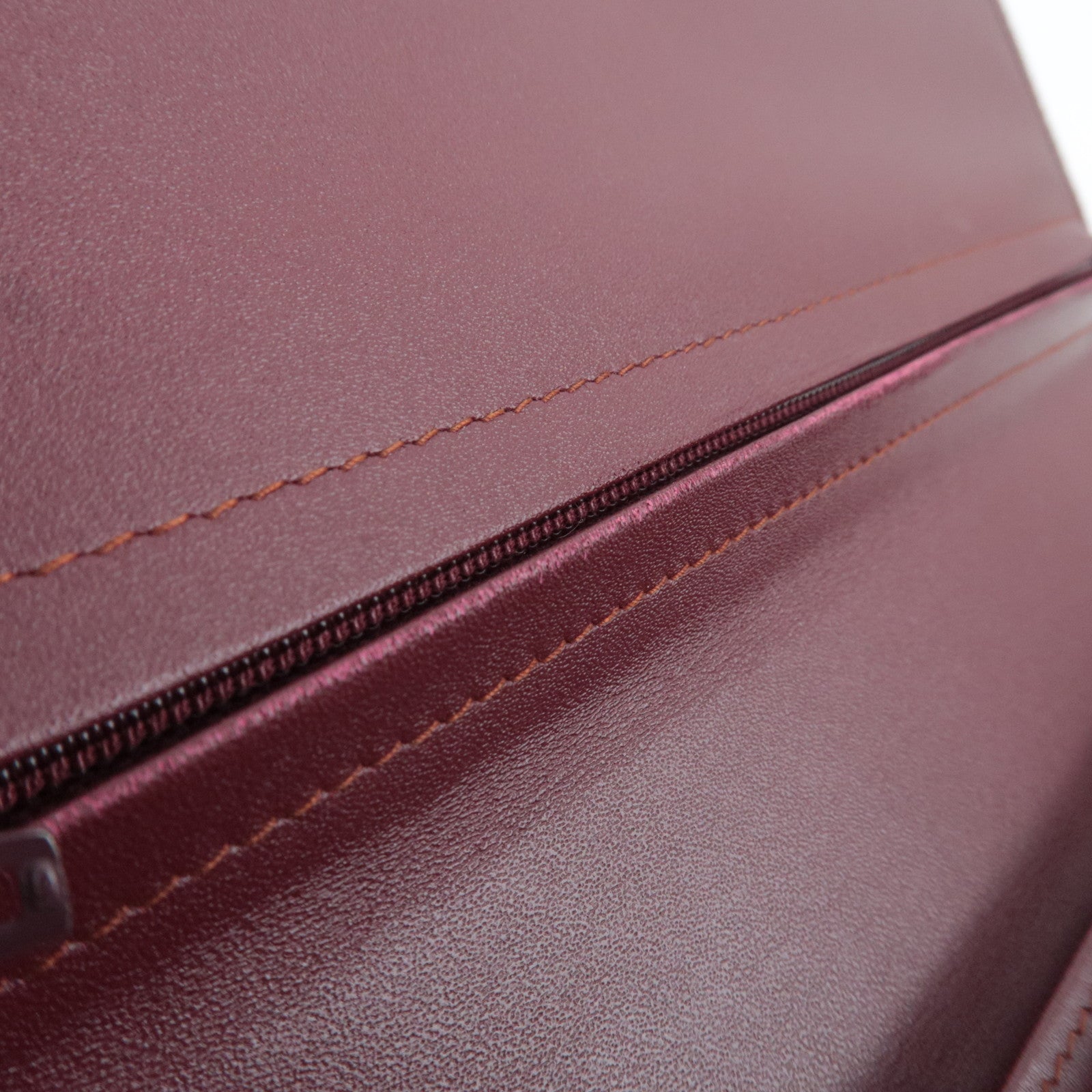 Cartier Must Line Leather Bifold Clutch Bag Bordeaux