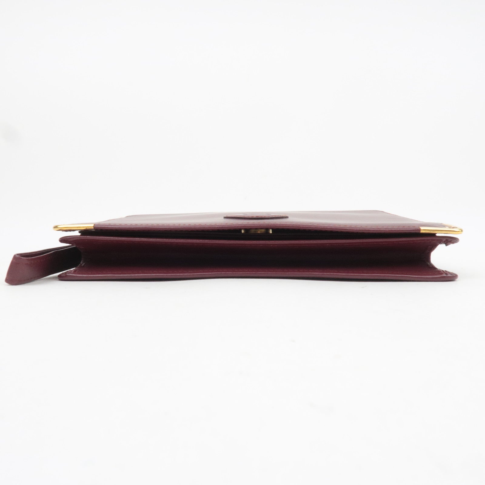 Cartier Must Line Leather Bifold Clutch Bag Bordeaux