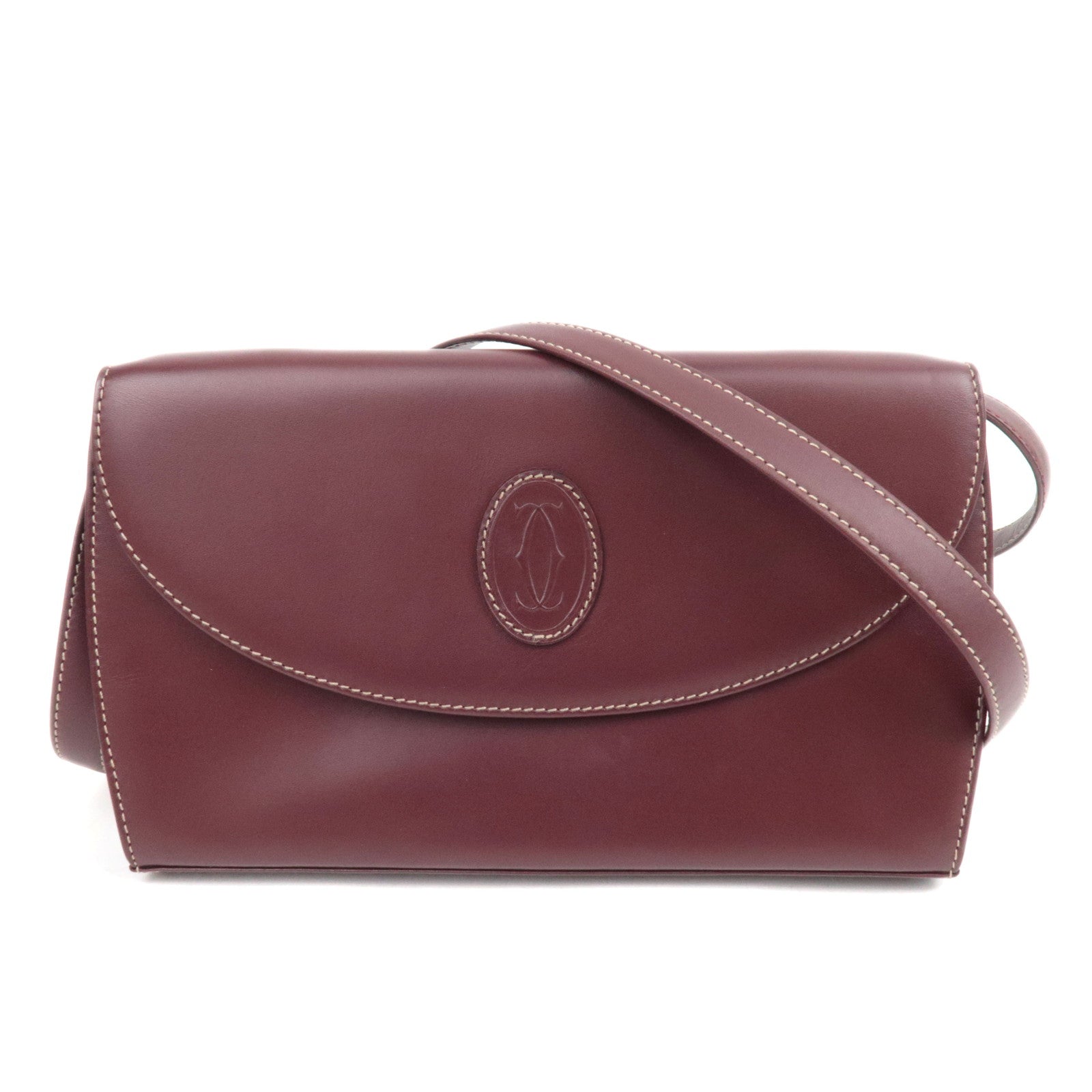 Cartier Must Line Leather Shoulder Bag Bordeaux88756