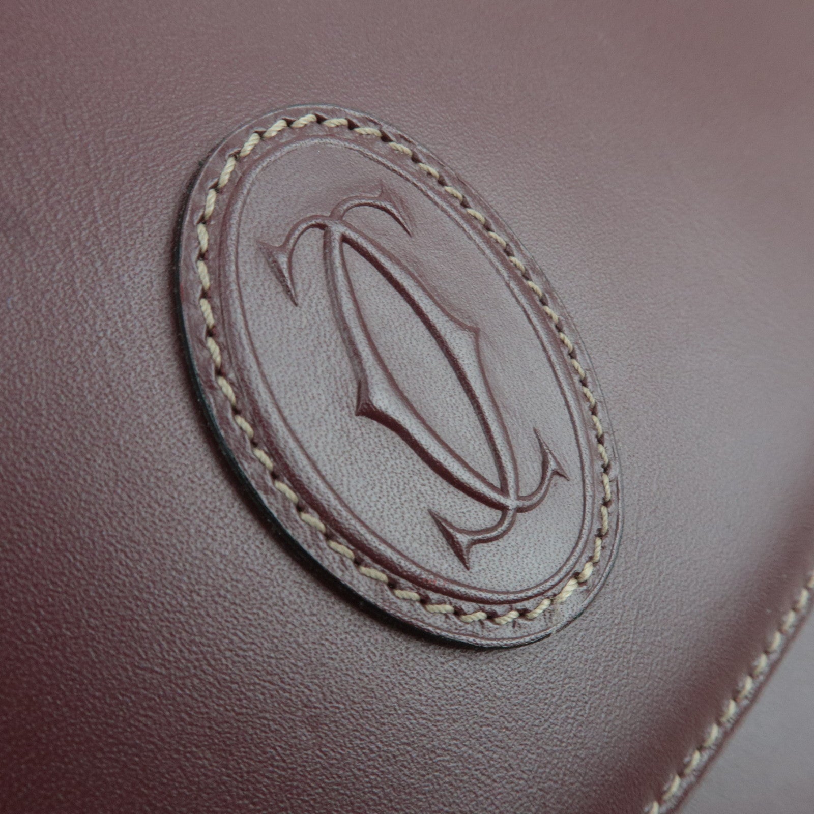 Cartier Must Line Leather Shoulder Bag Bordeaux