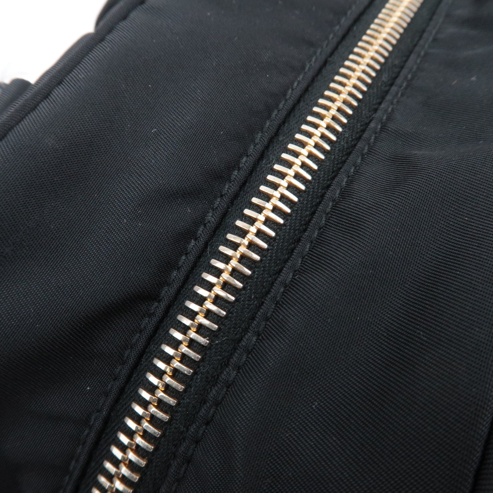 PRADA Nylon Leather Handbag Black