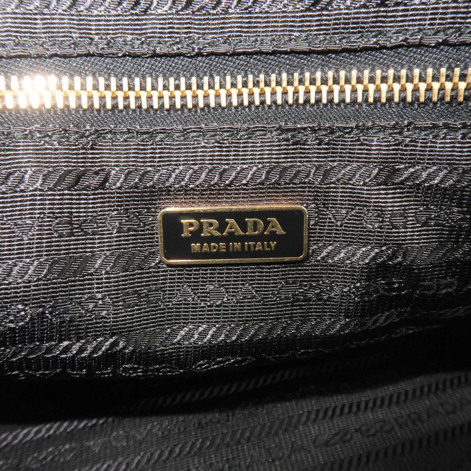 PRADA Nylon Leather Handbag Black