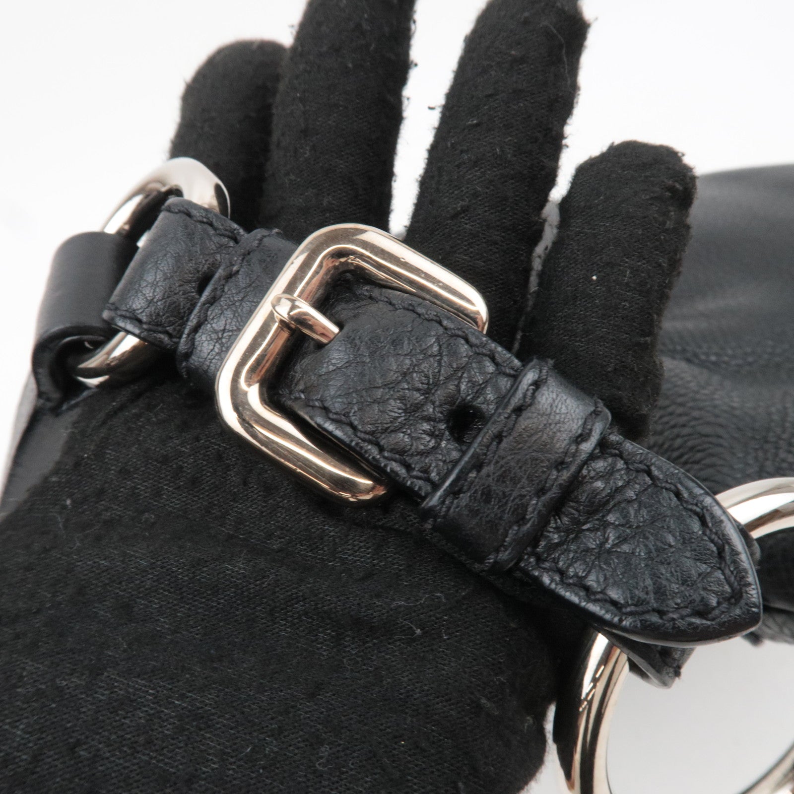 PRADA Leather One Shoulder Bag Black