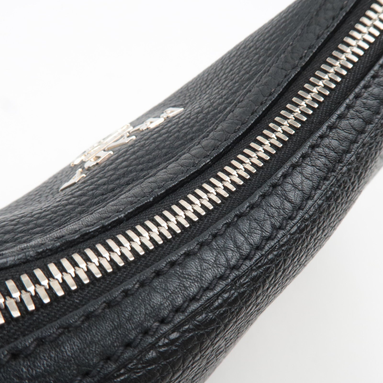 PRADA Leather One Shoulder Bag Black