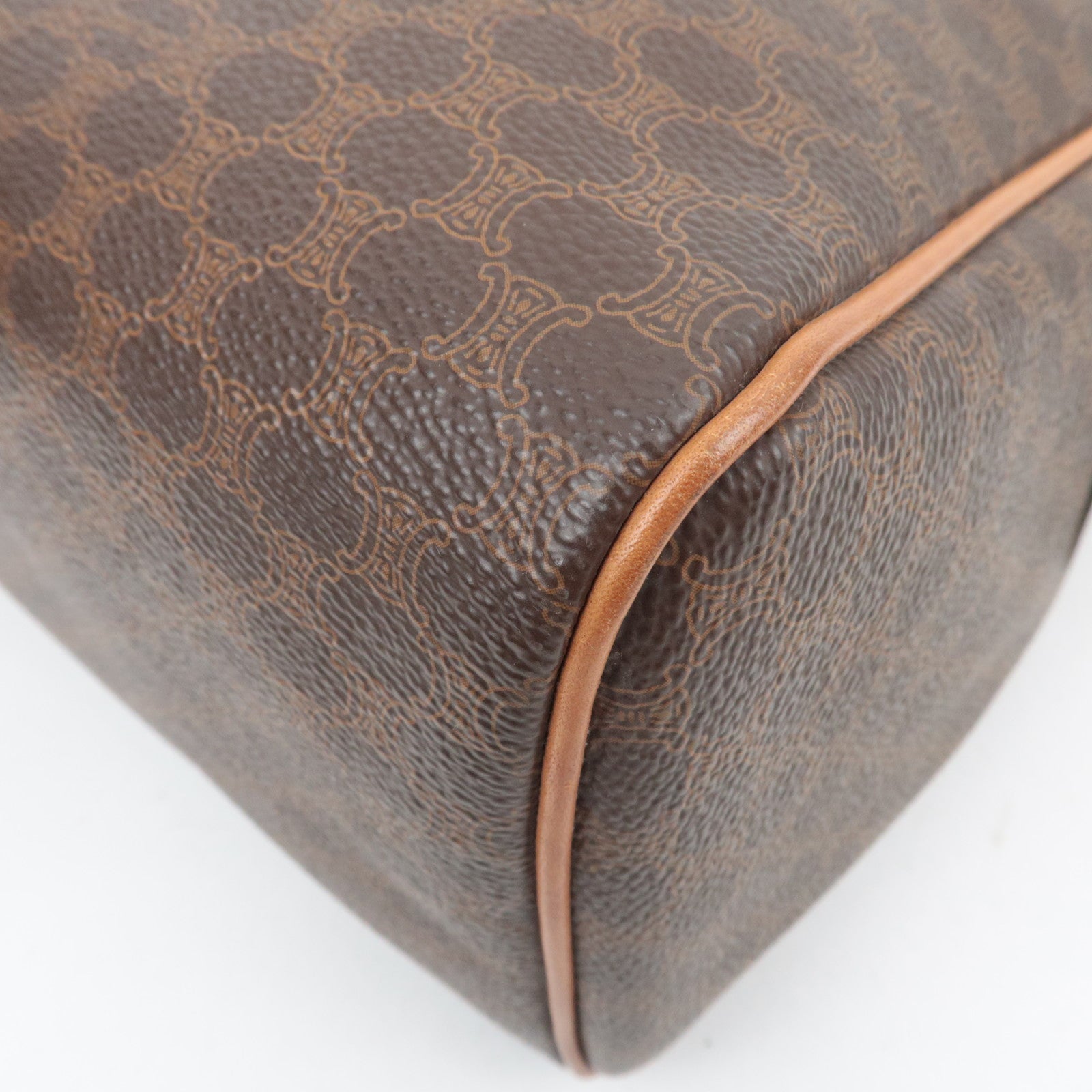 CELINE Macadam PVC Leather Handbag Brown