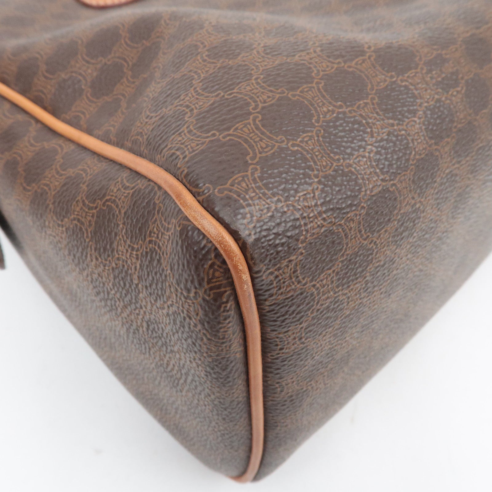 CELINE Macadam PVC Leather Handbag Brown