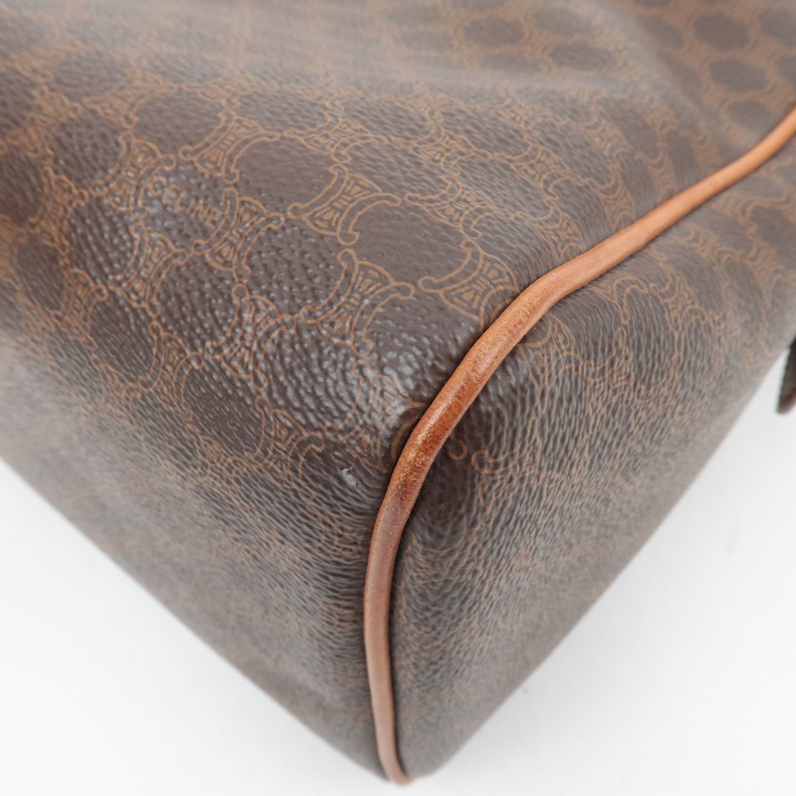 CELINE Macadam PVC Leather Handbag Brown