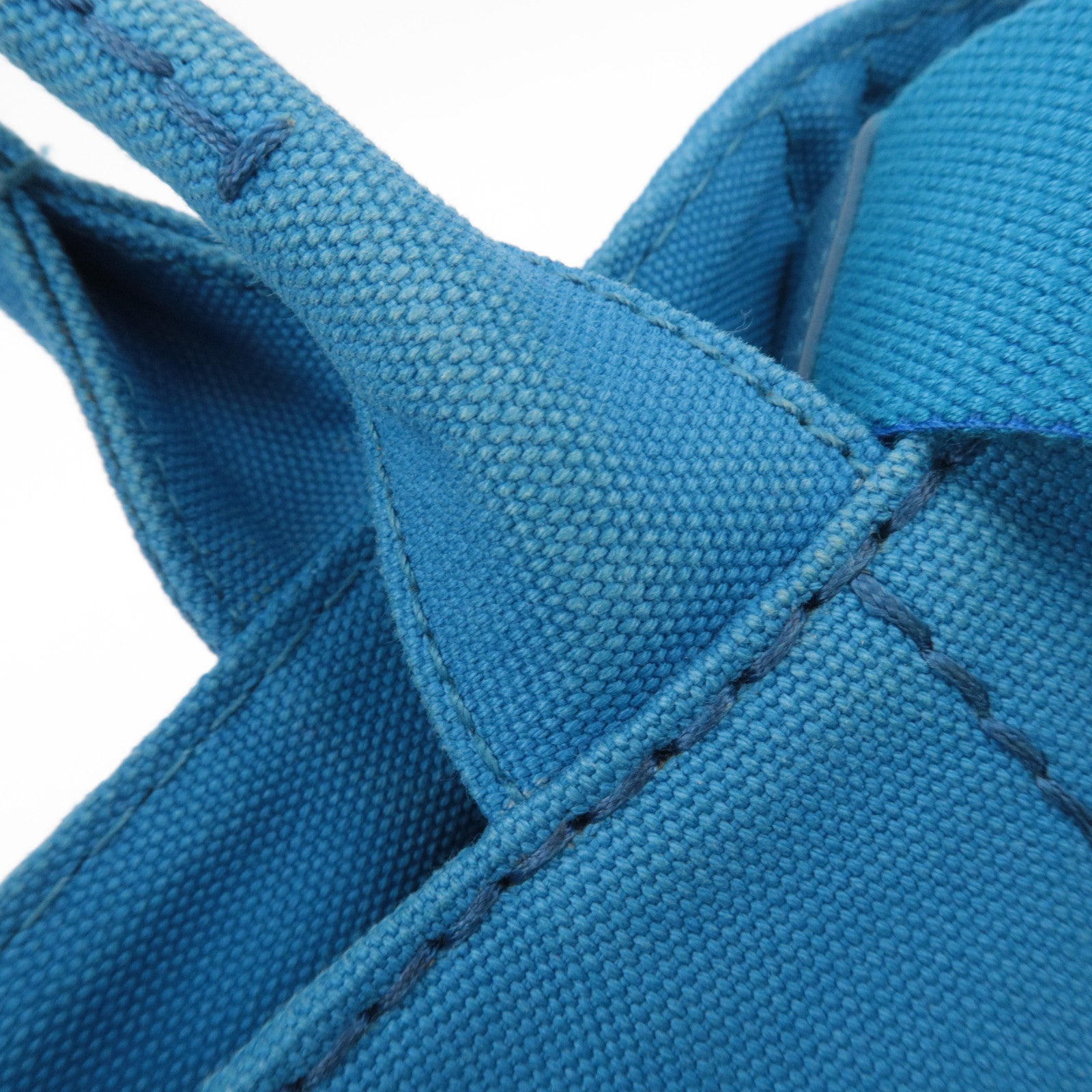 PRADA Canapa Mini 2Way Canvas Tote Bag Blue 1BG439