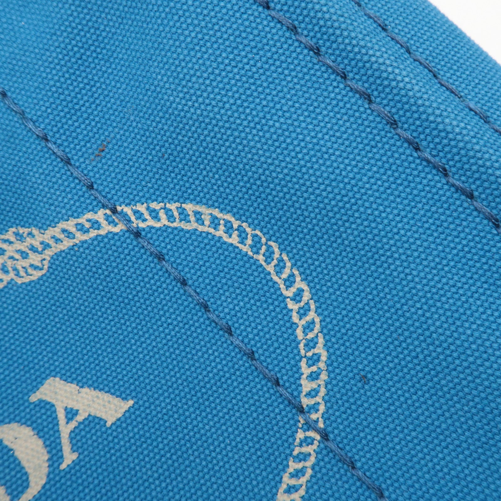 PRADA Canapa Mini 2Way Canvas Tote Bag Blue 1BG439