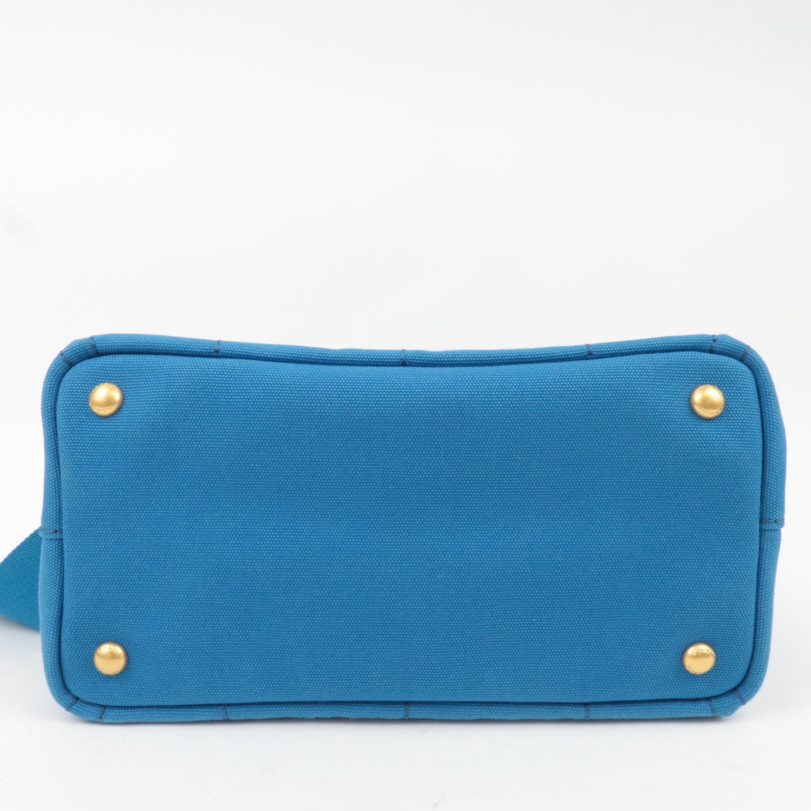 PRADA Canapa Mini 2Way Canvas Tote Bag Blue 1BG439