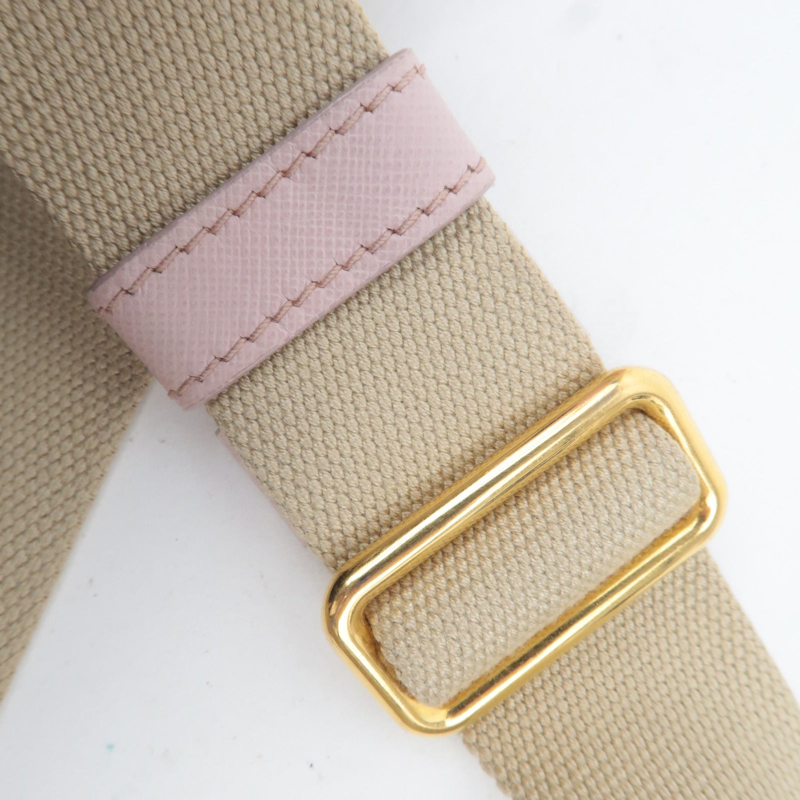 PRADA Canapa Mini 2Way Canvas Tote Bag Pink 1BG439