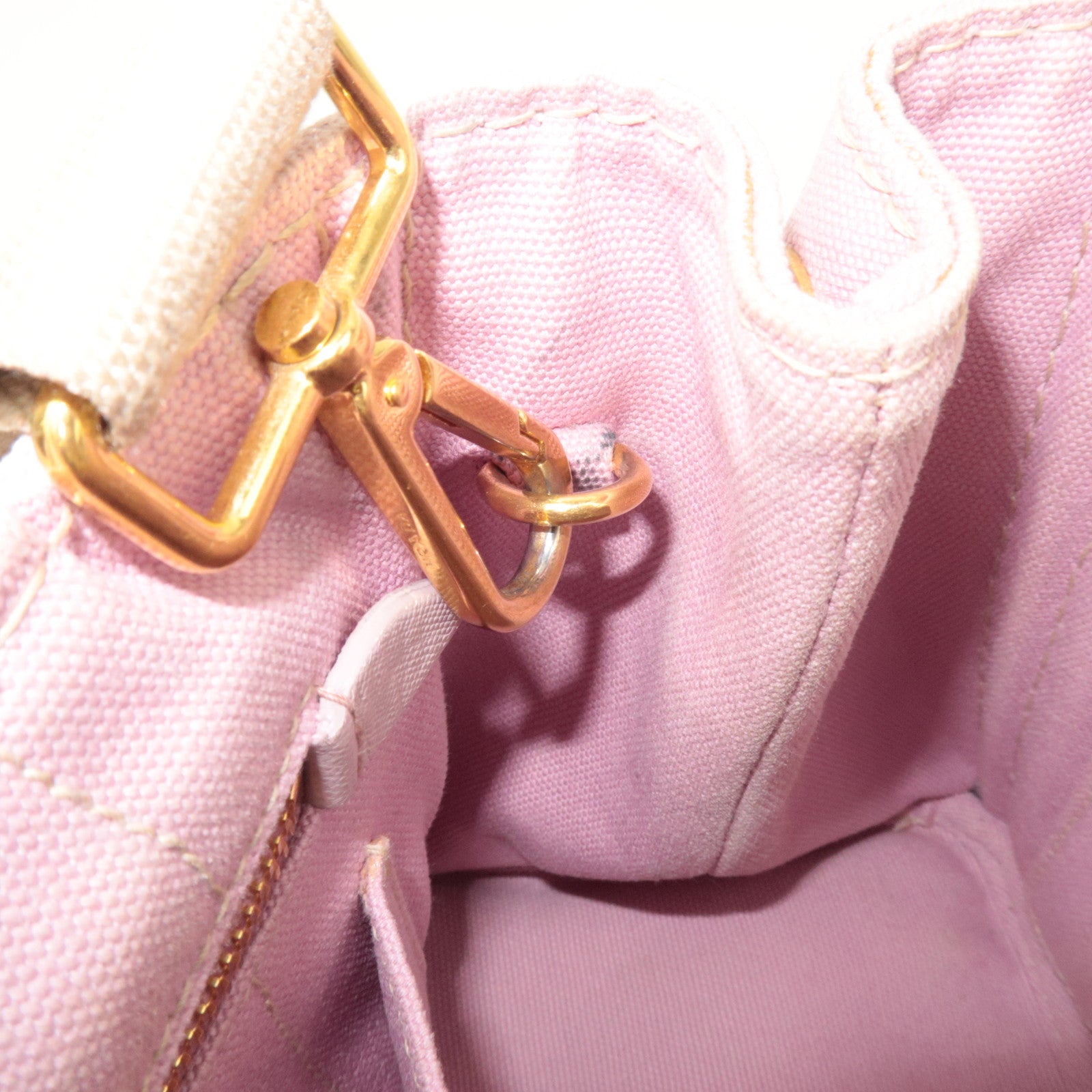 PRADA Canapa Mini 2Way Canvas Tote Bag Pink 1BG439