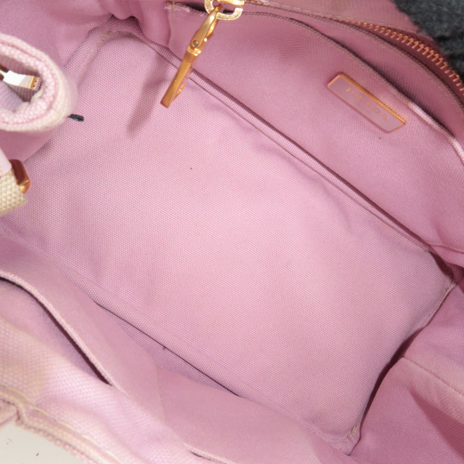 PRADA Canapa Mini 2Way Canvas Tote Bag Pink 1BG439