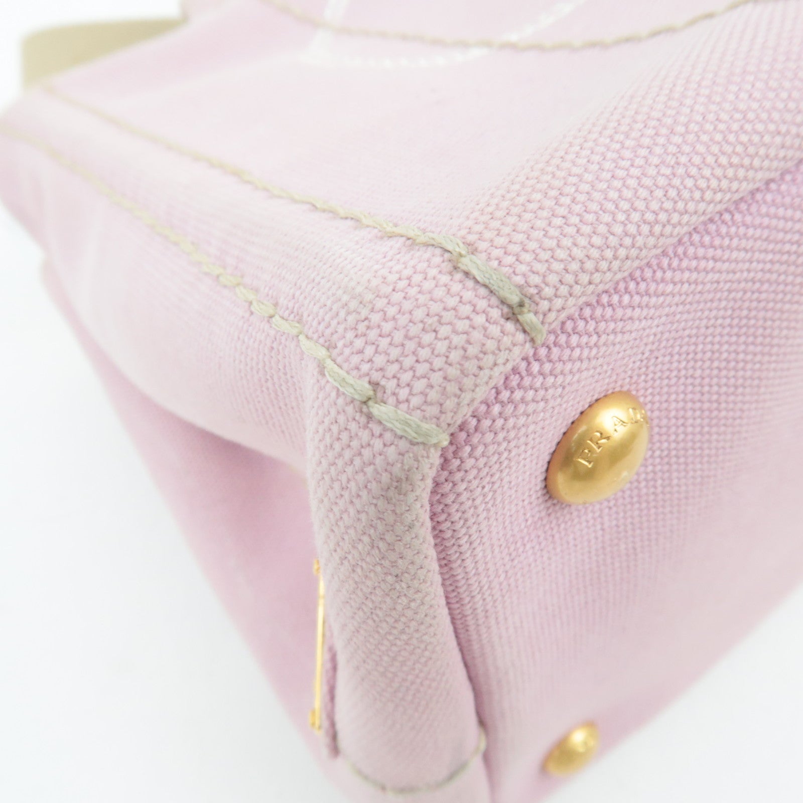 PRADA Canapa Mini 2Way Canvas Tote Bag Pink 1BG439