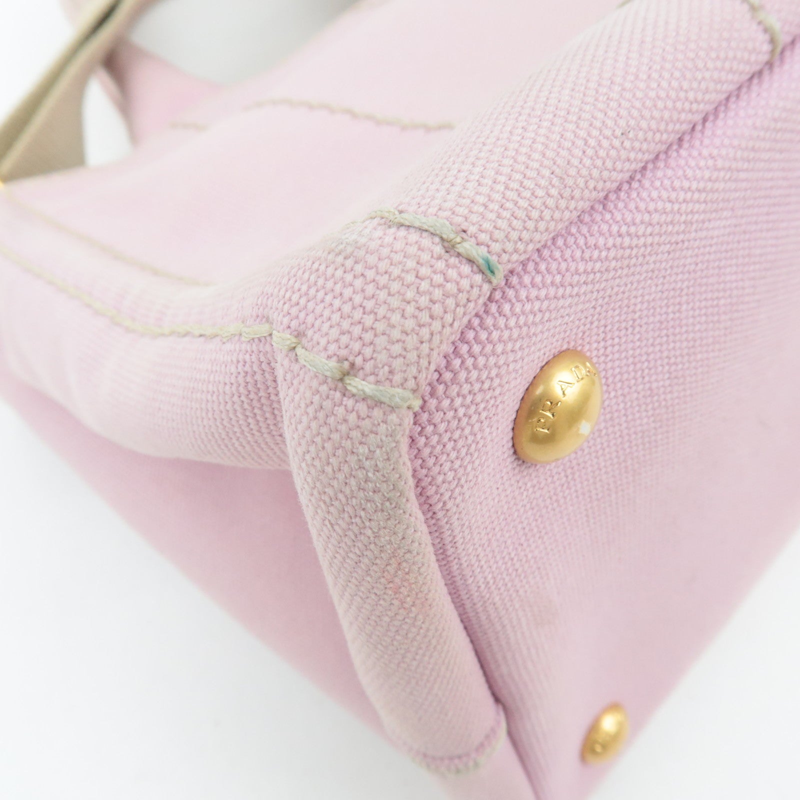 PRADA Canapa Mini 2Way Canvas Tote Bag Pink 1BG439