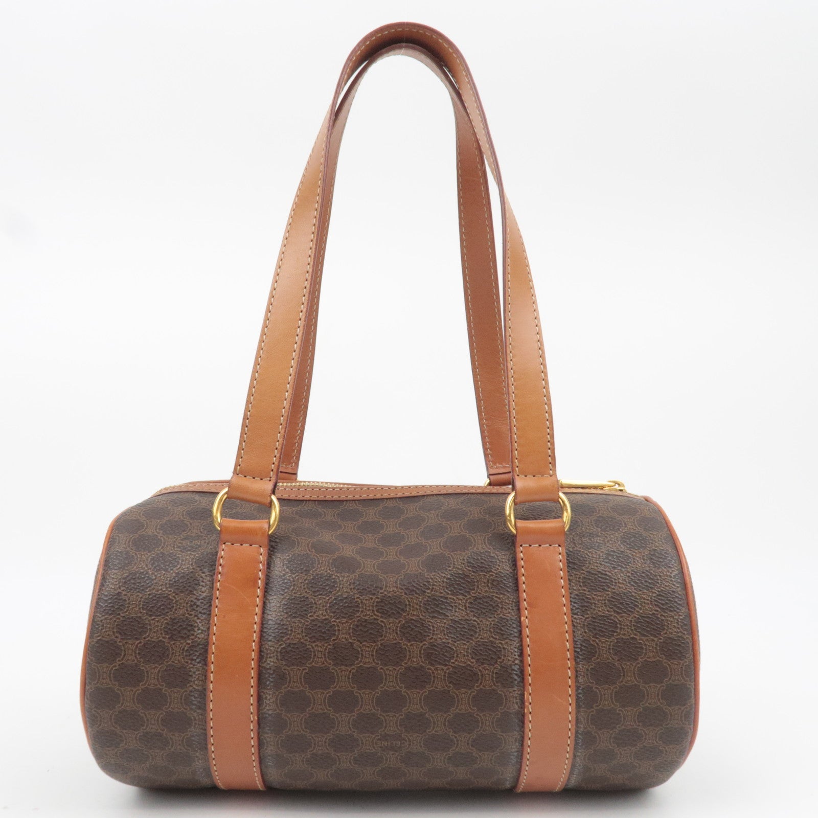 CELINE Macadam PVC Leather Shoulder Bag Brown