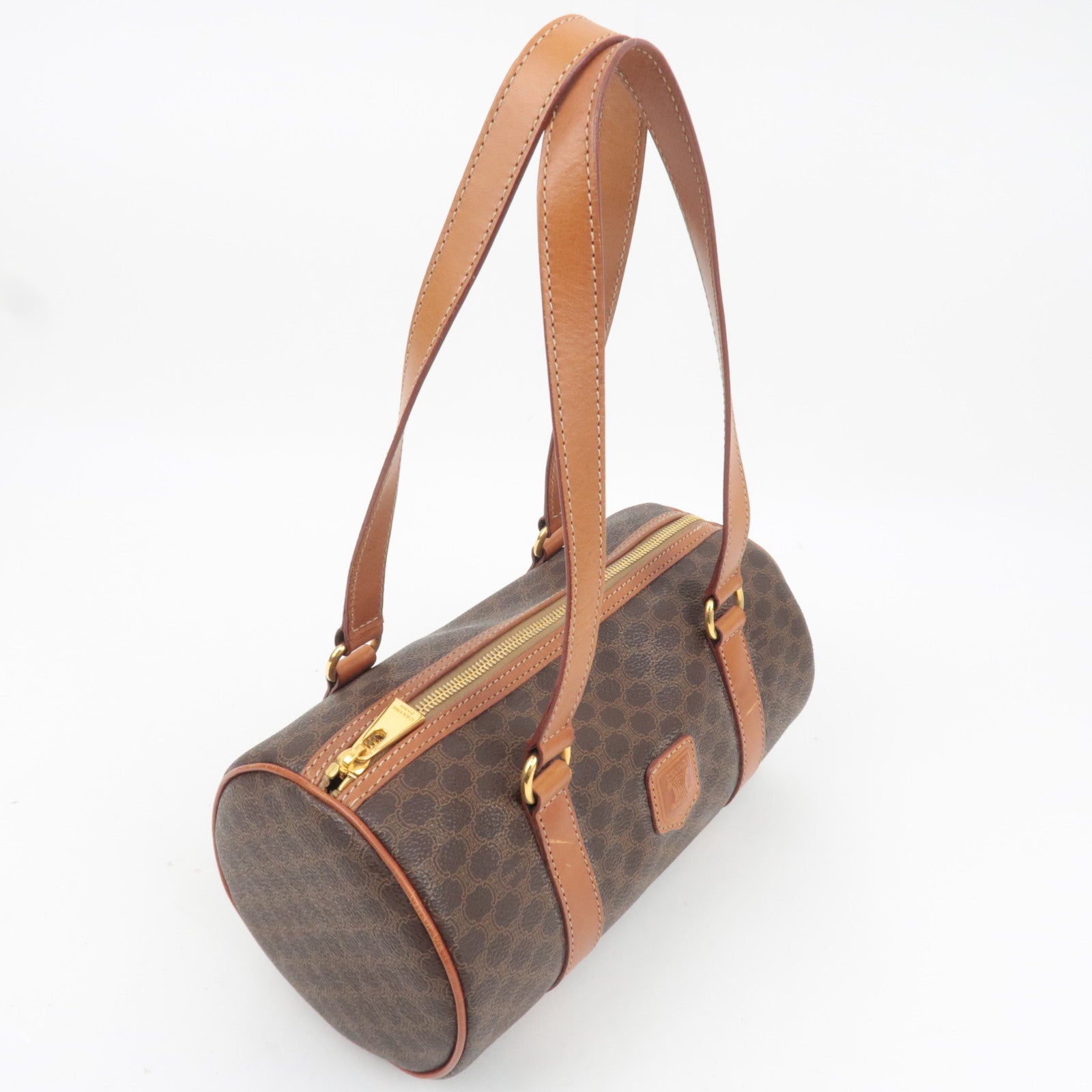 CELINE Macadam PVC Leather Shoulder Bag Brown