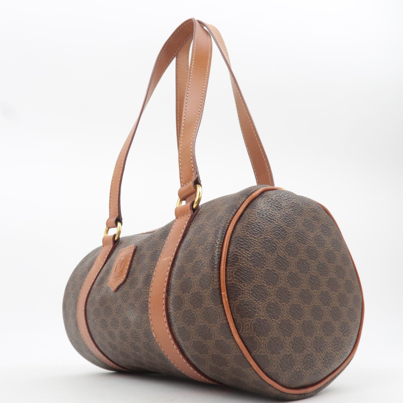 CELINE Macadam PVC Leather Shoulder Bag Brown