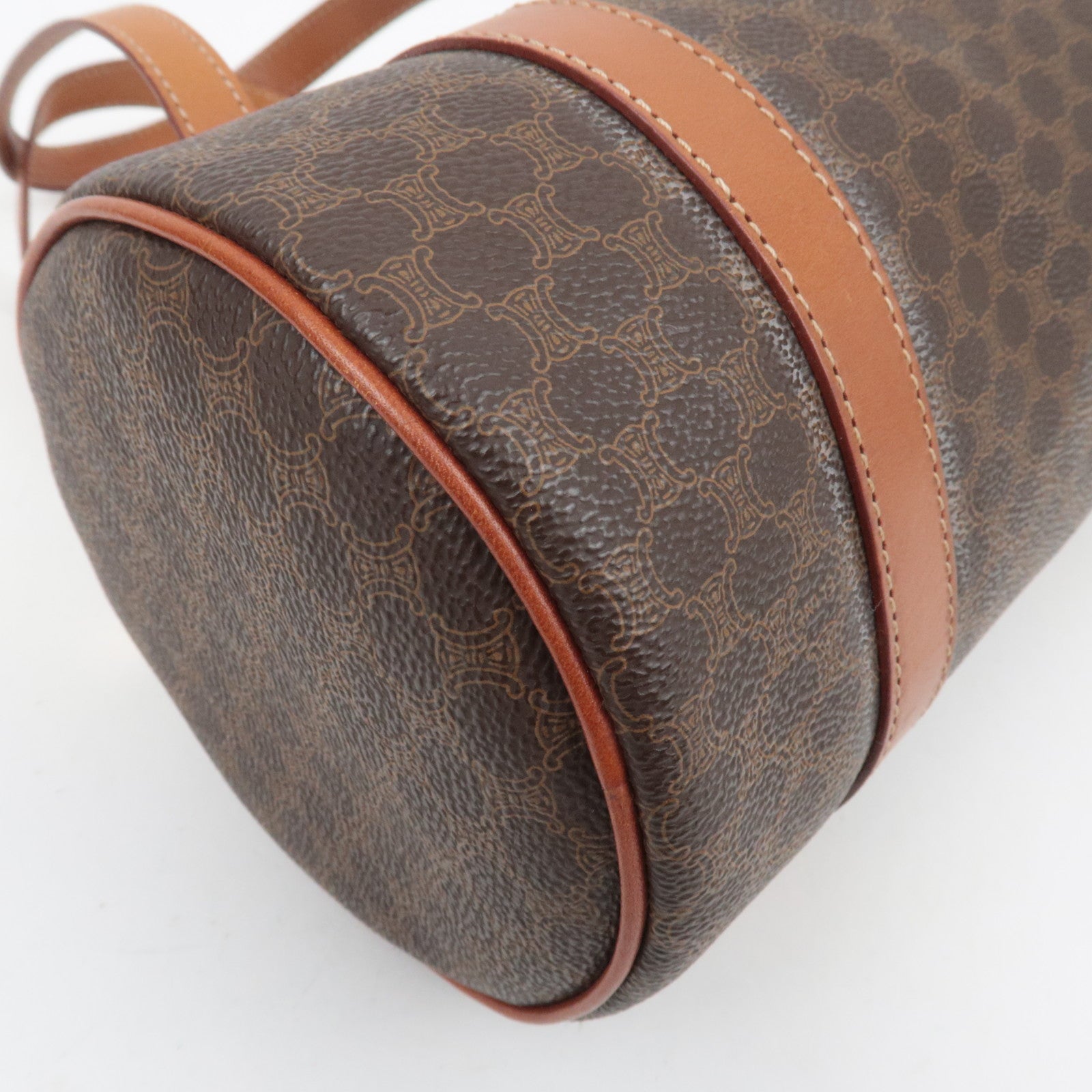 CELINE Macadam PVC Leather Shoulder Bag Brown