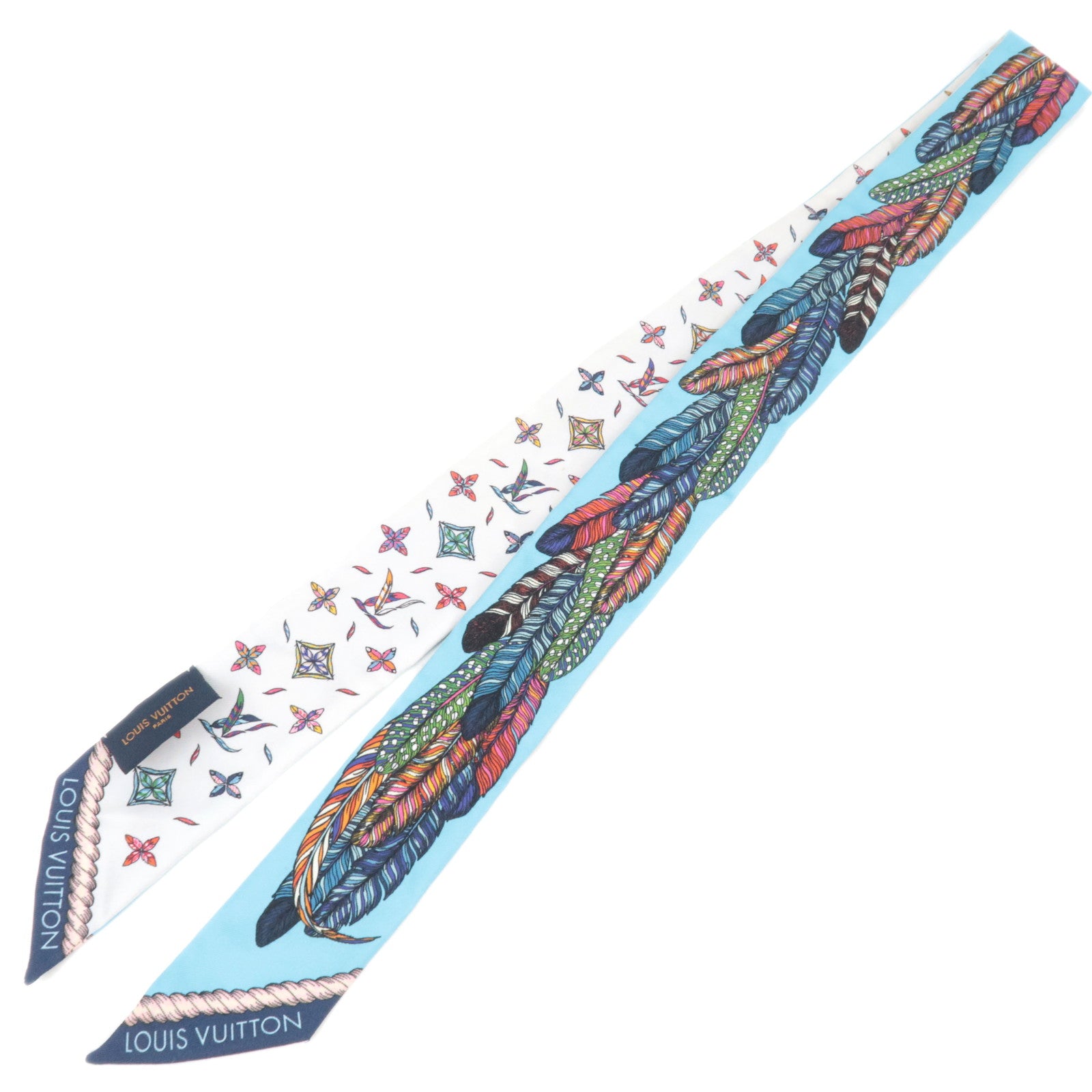 Louis Vuitton Bandeau BB Love Birds Scarf 100% Silk Blue M7611488794