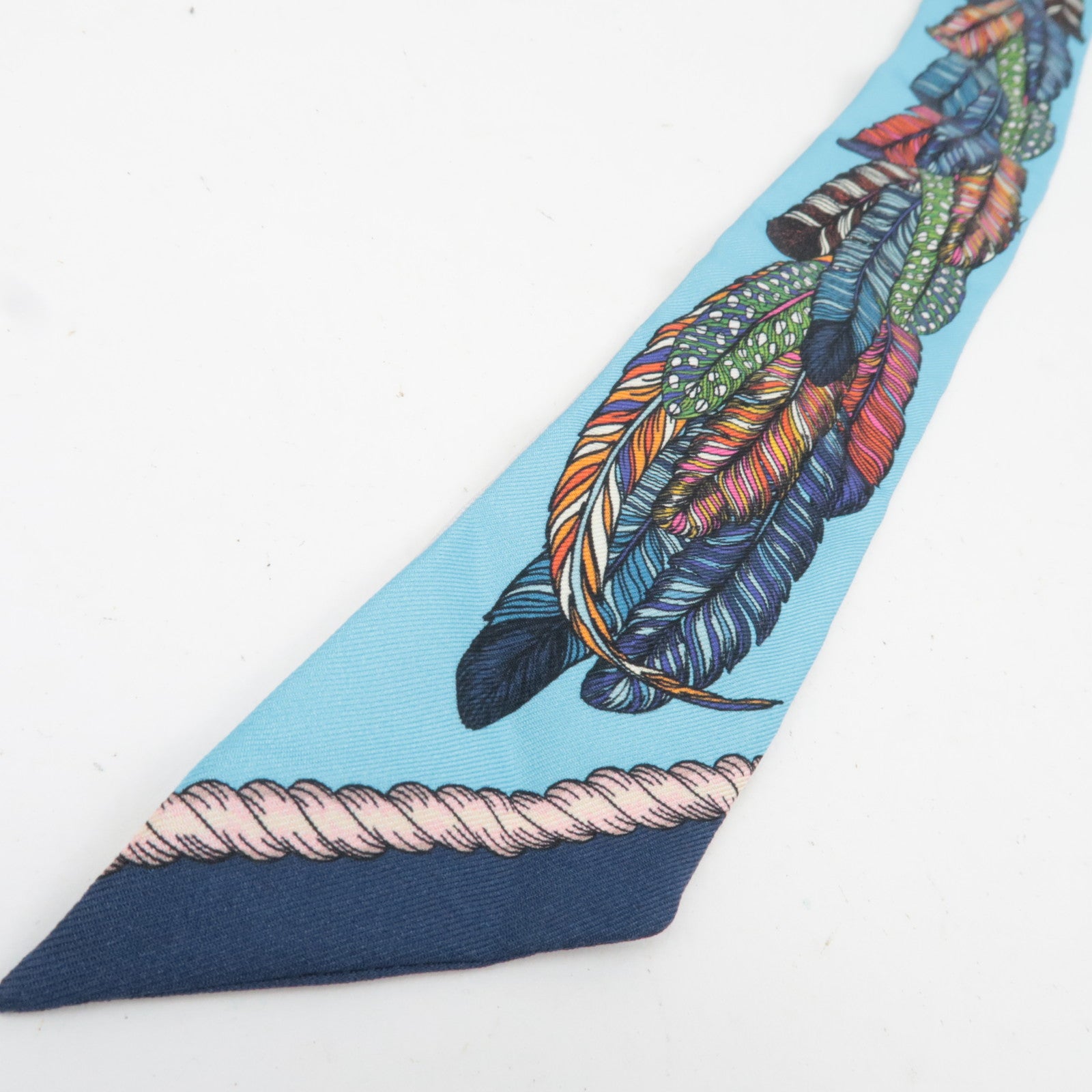 Louis Vuitton Bandeau BB Love Birds Scarf 100% Silk Blue M76114