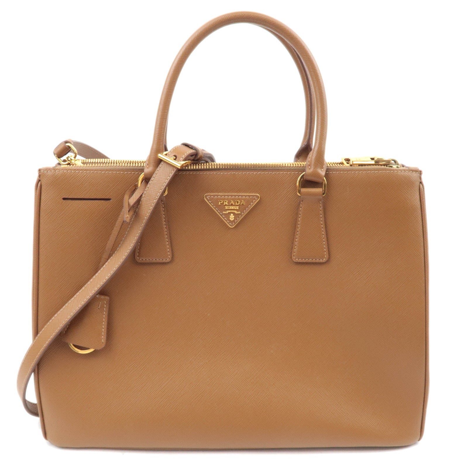 PRADA Galleria Large Saffiano 2Way Handbag Brown88799
