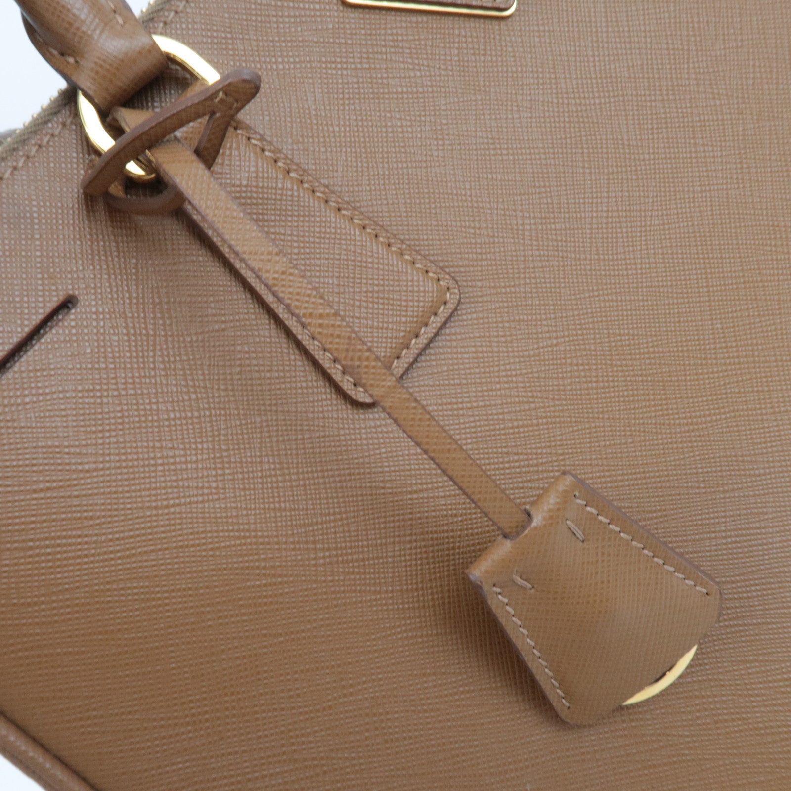PRADA Galleria Large Saffiano 2Way Handbag Brown
