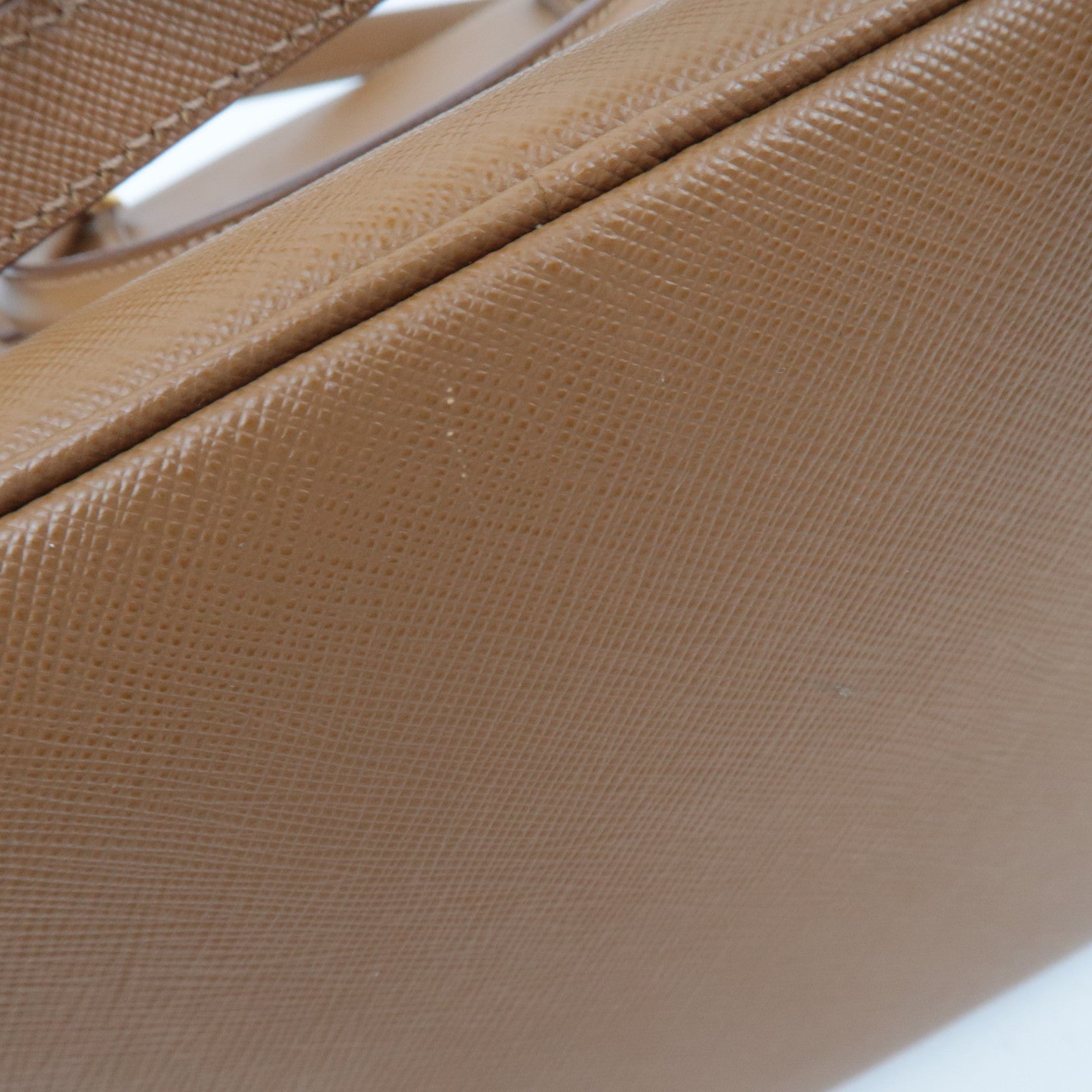PRADA Galleria Large Saffiano 2Way Handbag Brown
