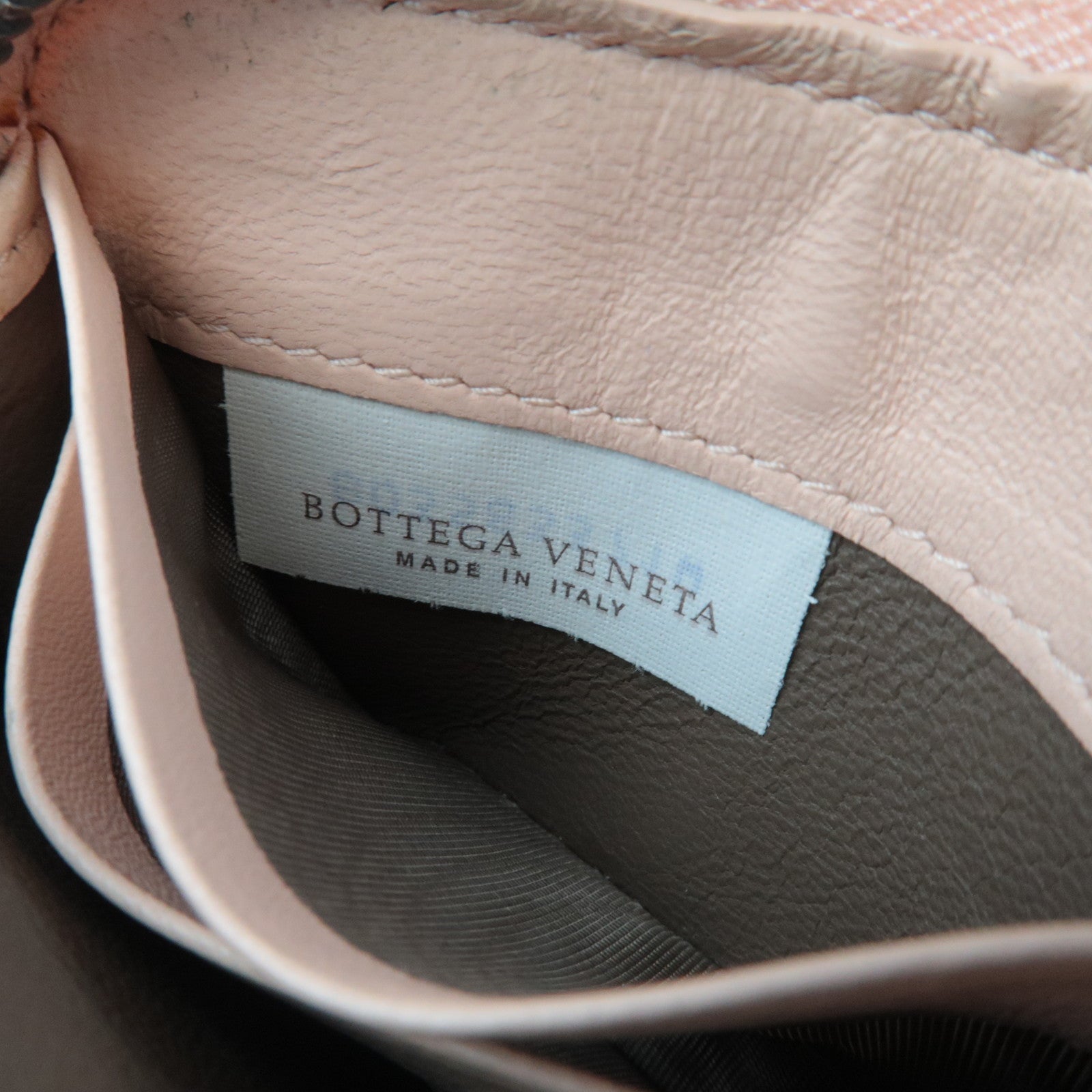 BOTTEGA VENETA Intrecciato Leather Coin Case Pink Beige