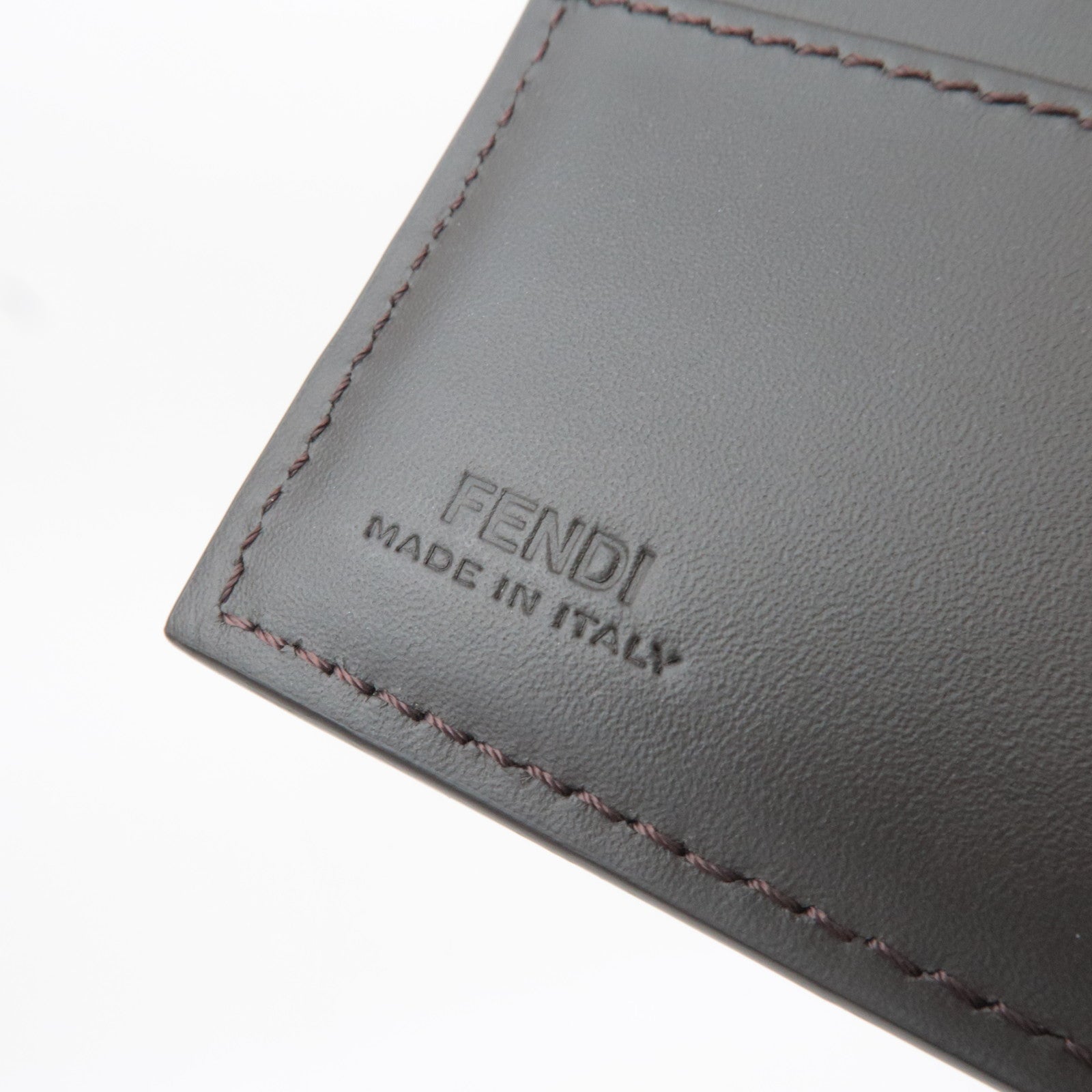FENDI Zucca PVC Leather Wallet Brown 7M0356