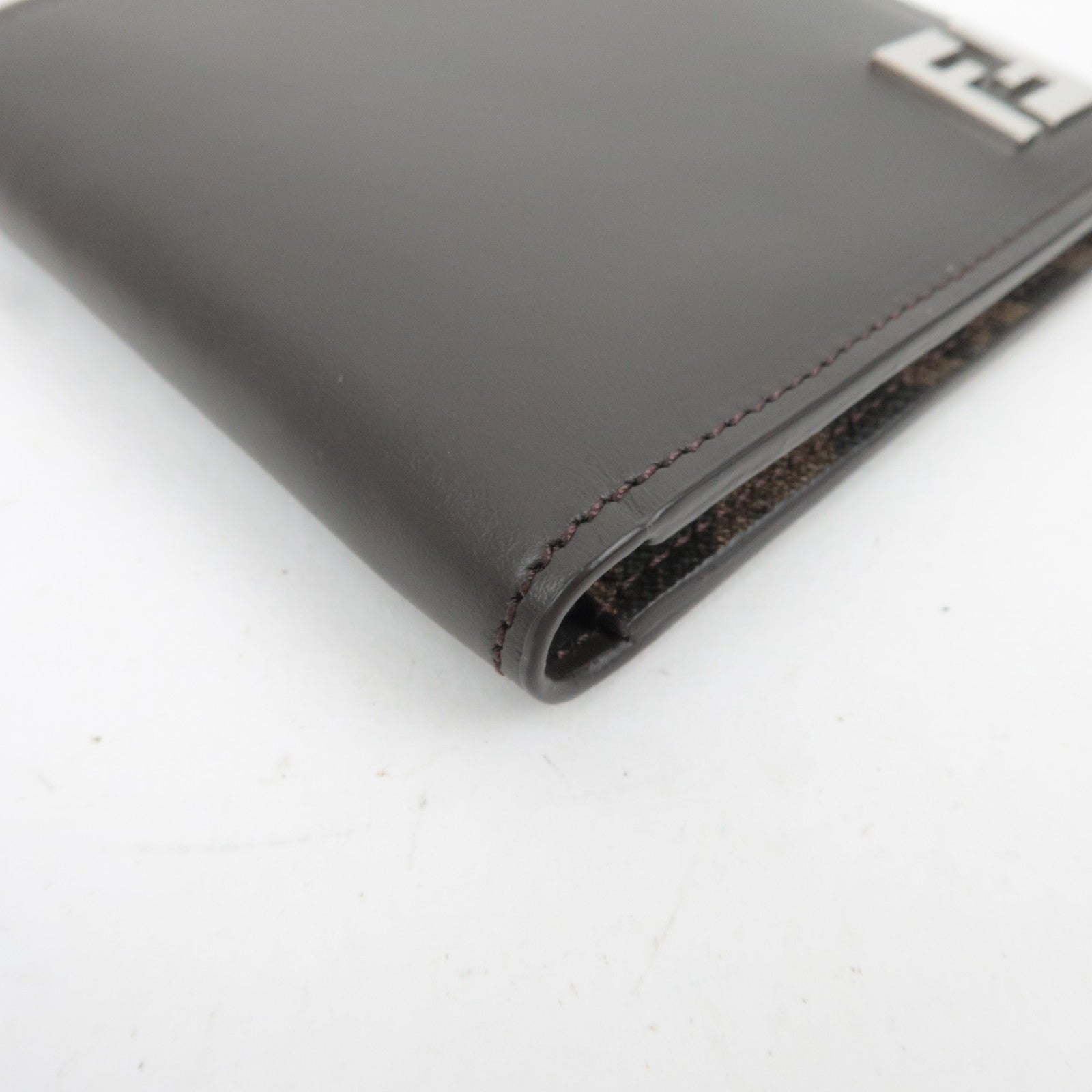 FENDI Zucca PVC Leather Wallet Brown 7M0356