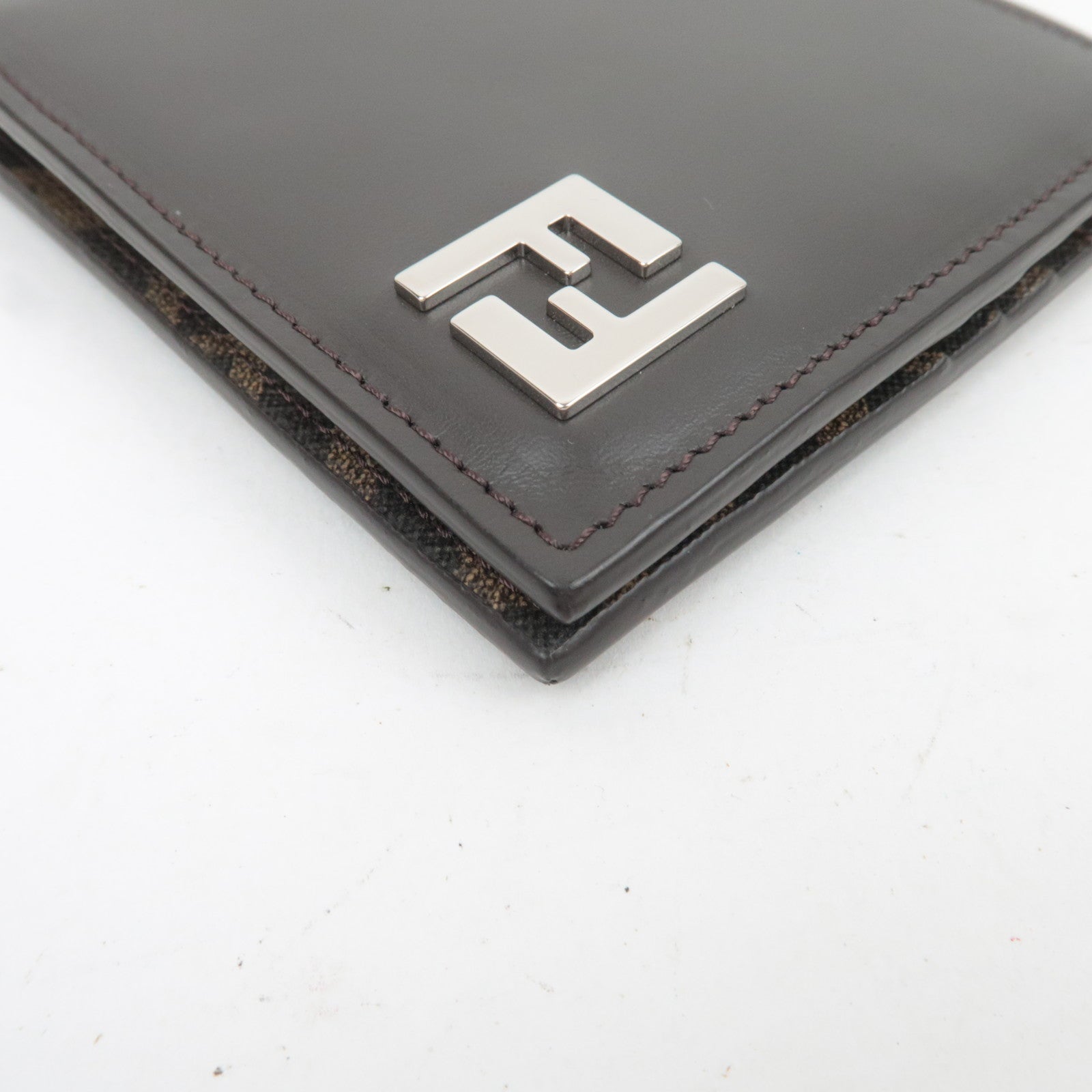 FENDI Zucca PVC Leather Wallet Brown 7M0356