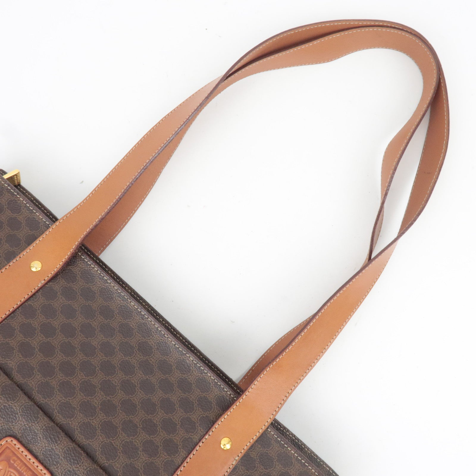 CELINE Macadam PVC Leather Tote Bag Brown