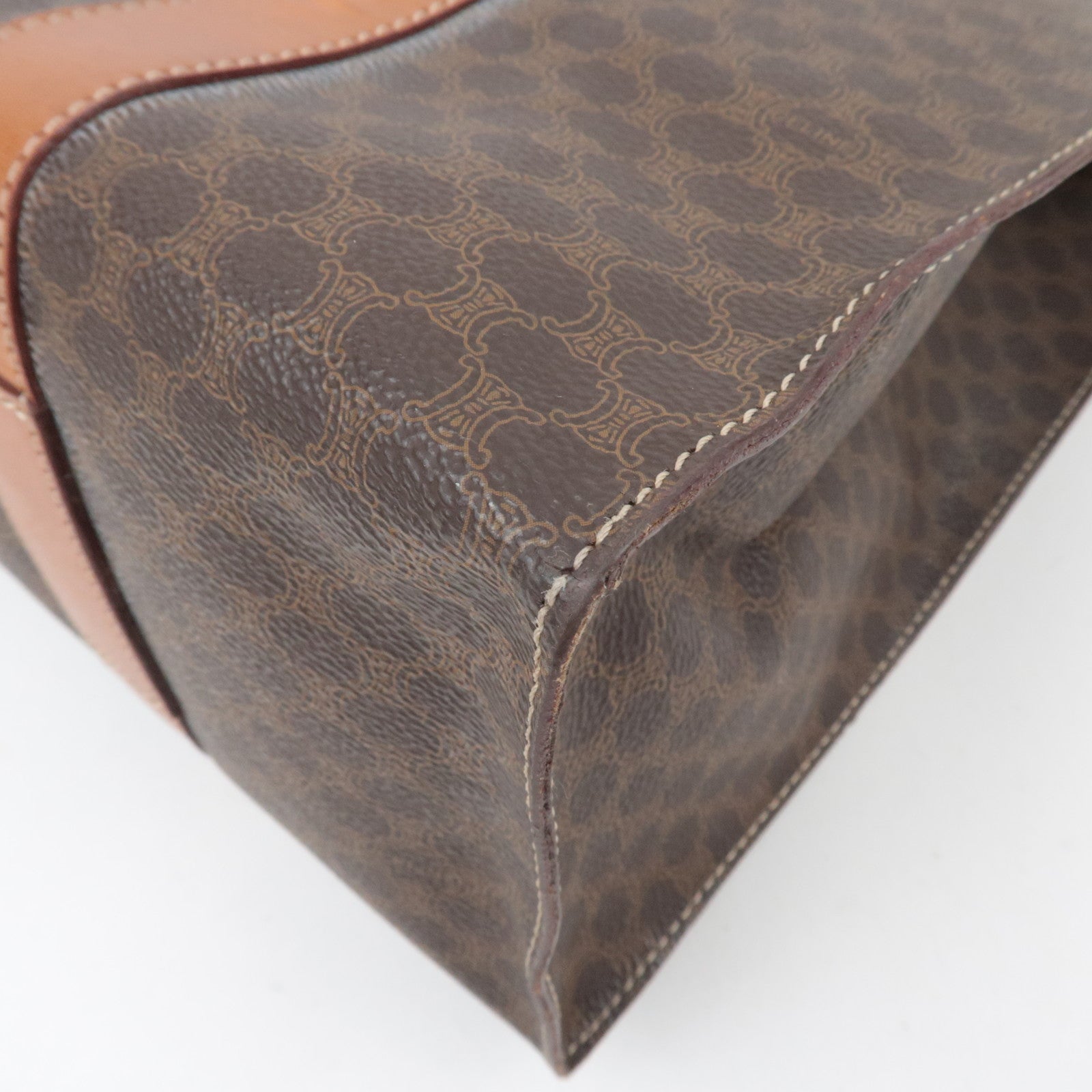 CELINE Macadam PVC Leather Tote Bag Brown