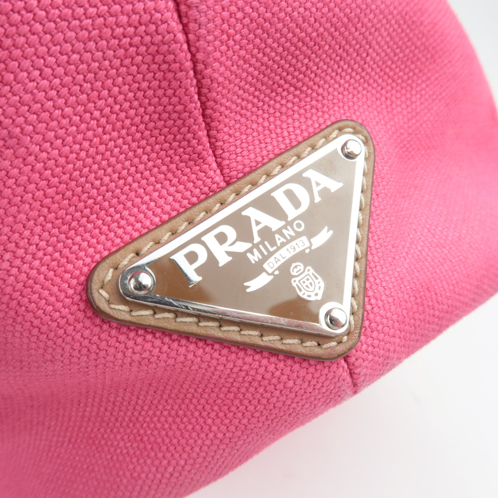 PRADA Canapa Canvas Tote Bag Pink 1BG163